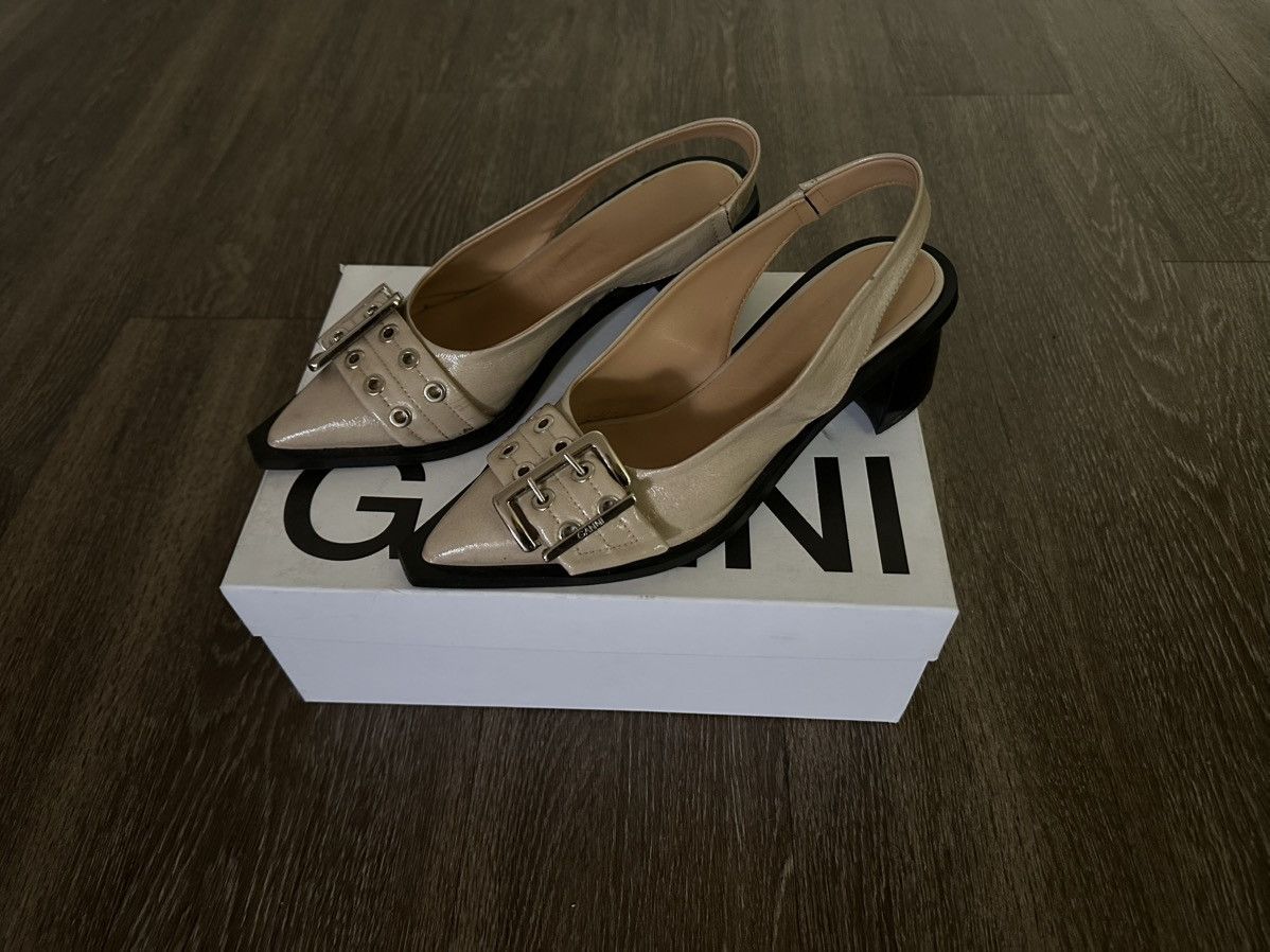 Ganni Ganni Tan Feminine Buckle Slingback Heel Size US 8 / IT 38 - 3 Thumbnail
