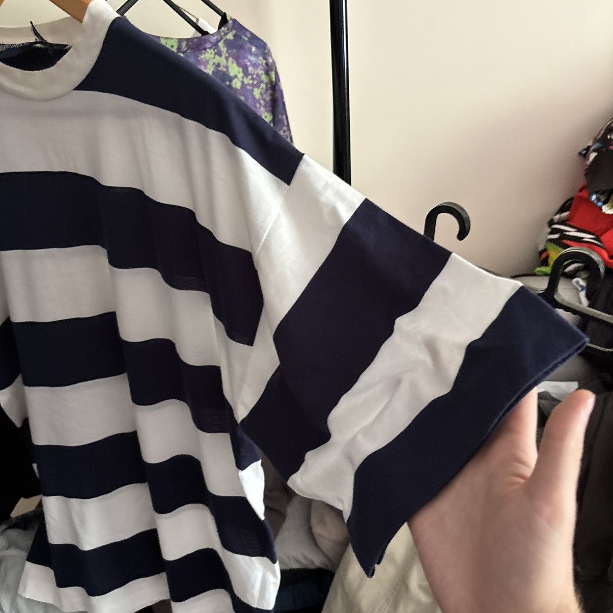 Vintage Vintage 80’s Oversized Stripe Marina T-Shirt Grunge ERD Punk Size US L / EU 52-54 / 3 - 4 Thumbnail