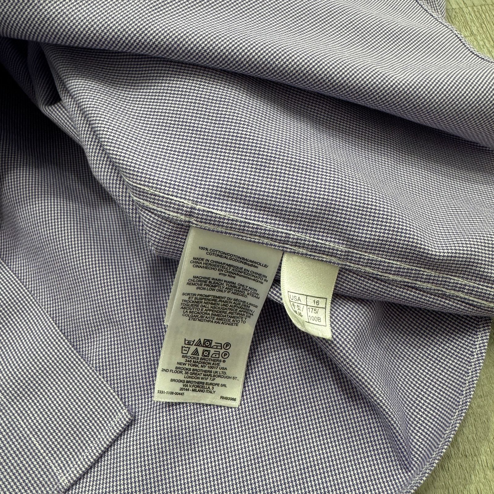 Brooks Brothers Brooks Brothers Shirt Men's 16-4/5 Purple White Gingham Size US L / EU 52-54 / 3 - 5 Thumbnail