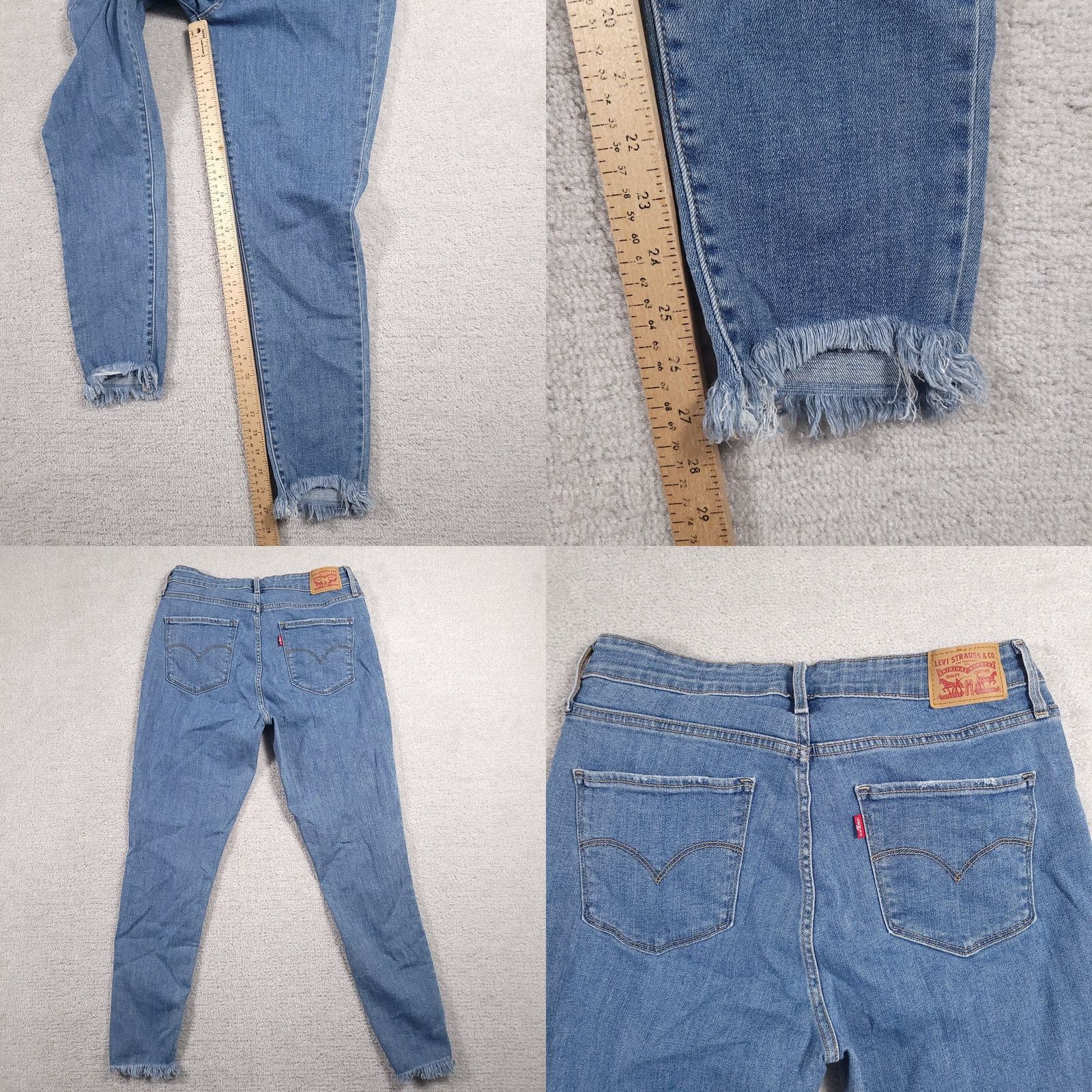 Levi's Levi's 721 High-Rise Skinny Akle Raw Him Dostressed Medium Wash Denim Womens 32 Size ONE SIZE - 8 Thumbnail
