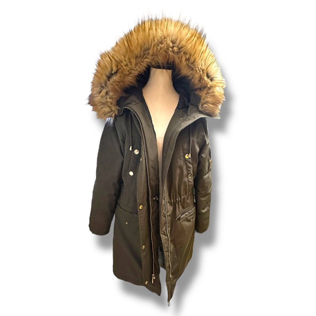 Michael Kors Women’s L Micheal Kors Olive Faux Fur Down Filled Parka Size L / US 10 / IT 46 - 3 Thumbnail