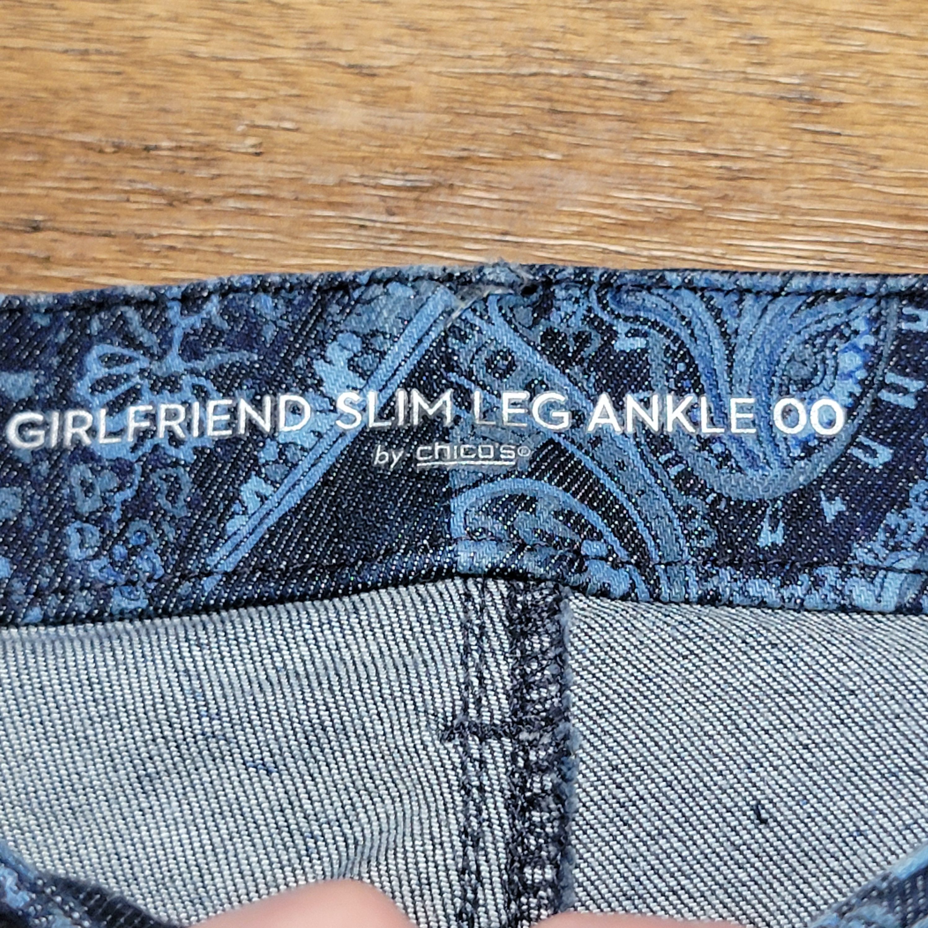 Chicos Chico's Girlfriend Slim Leg Paisley Pattern Pants - Size 00 Size 28" / US 6 / IT 42 - 5 Thumbnail