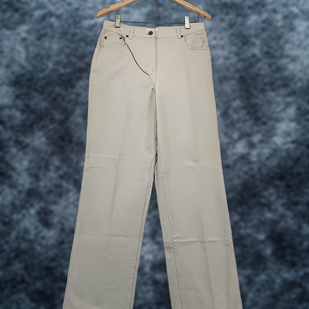 Vintage Christopher & Banks Ladies Comfort Stretch Boot Cut Pants Tan Beige Womens Sz 10 Size 32" / US 10 / IT 46 - 1 Thumbnail