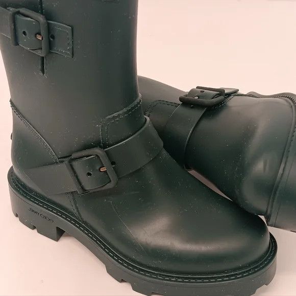 Jimmy Choo Jimmy Choo Yael Dk Green Biodegradable Rubber Rain Boots- 36 Size US 6 / IT 36 - 7 Thumbnail