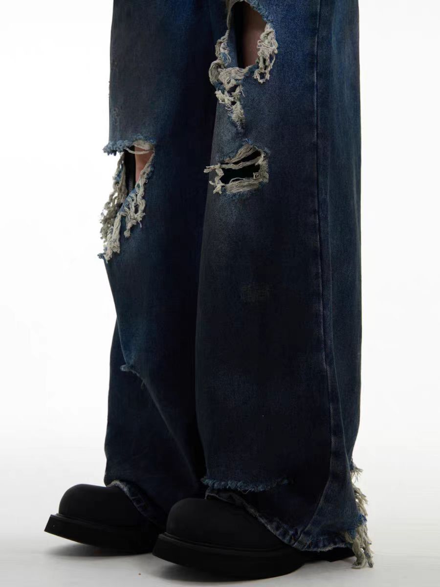 Japanese Brand × Jean Vintage washed distressed high street baggy jeans Size US 34 / EU 50 - 3 Thumbnail