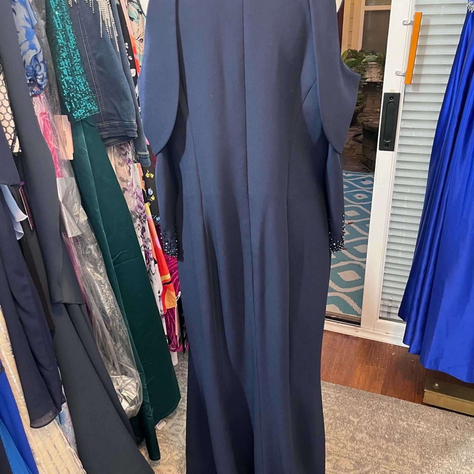 Other Elegant Long Sleeve Navy Dress Size XL / US 12-14 / IT 48-50 - 5 Thumbnail