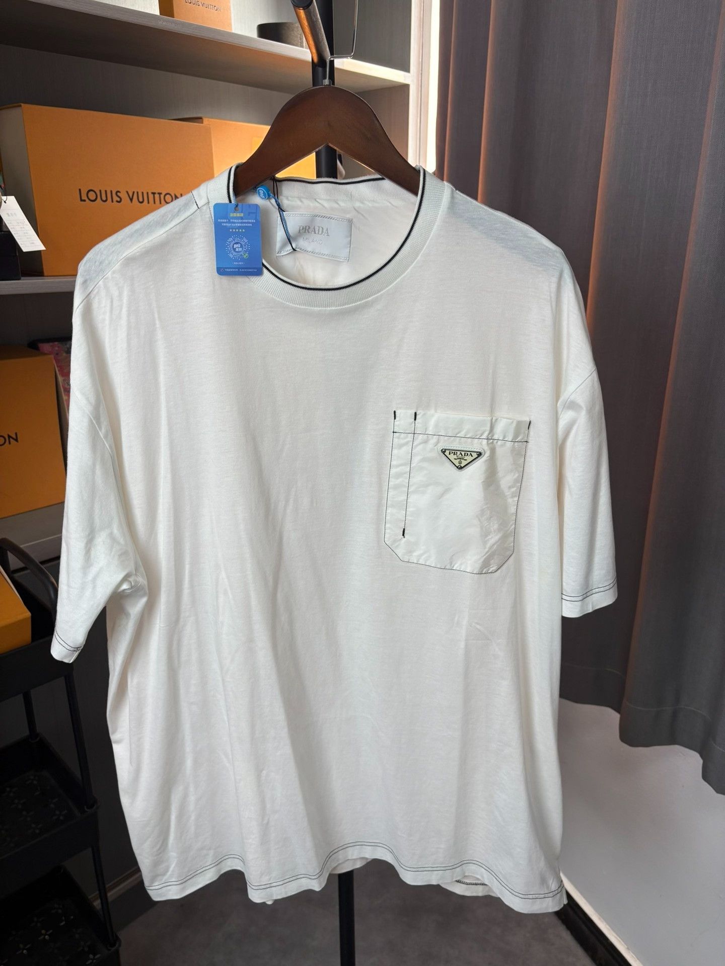 Prada Prada Nylon White T-Shirt L Men Size US L / EU 52-54 / 3 - 1 Thumbnail