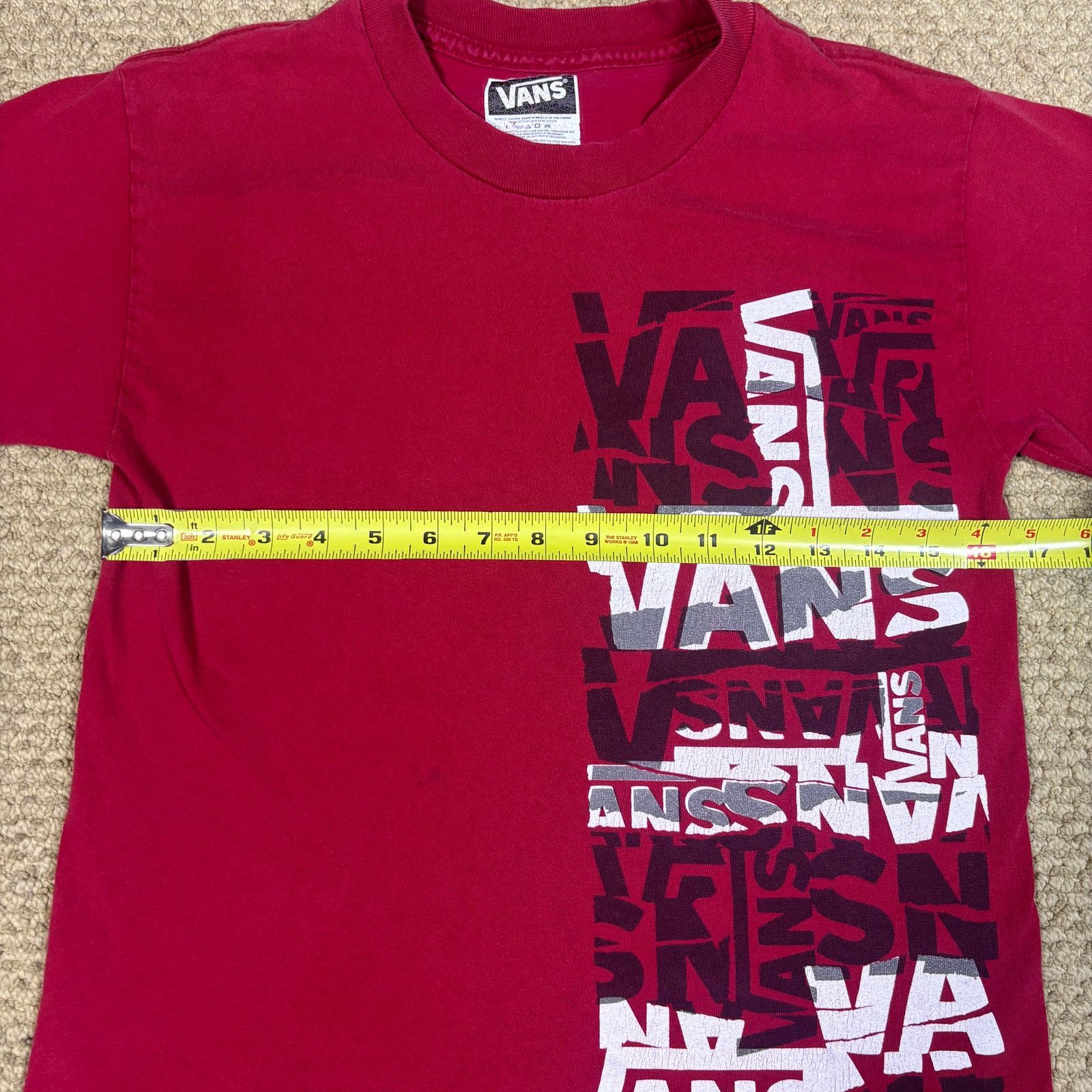 Vans y2k 2000s Vans red tshirt womens Medium emo grunge skater Size M / US 6-8 / IT 42-44 - 6 Thumbnail