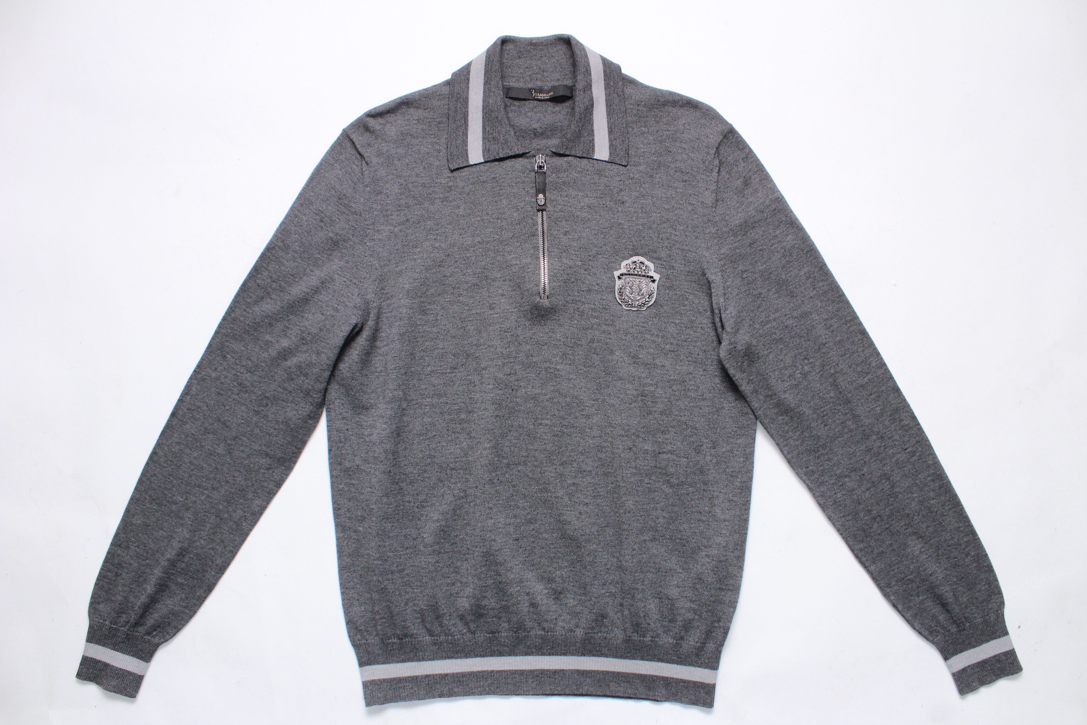Billionaire Couture Billionaire Zip Mock Neck Crest Sweater Size US S / EU 44-46 / 1 - 6 Thumbnail