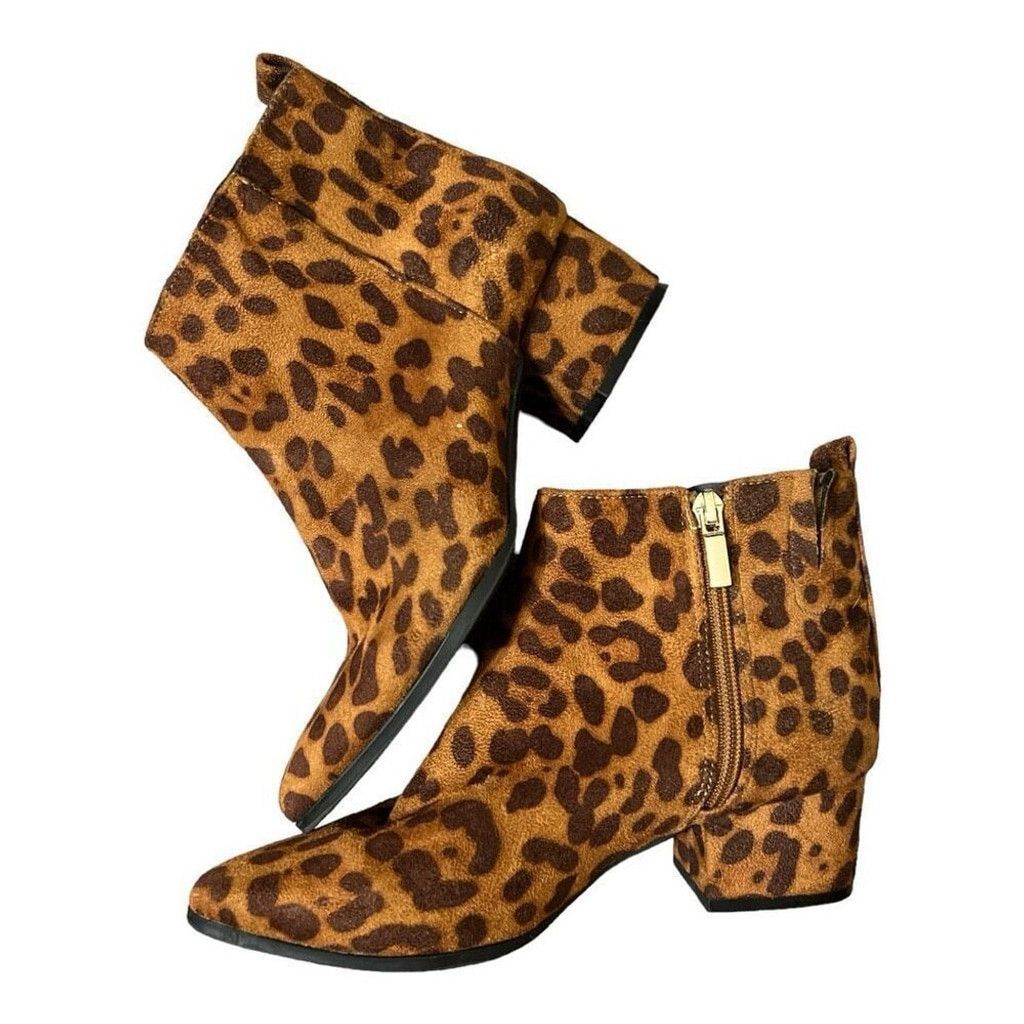 Other A New Day Valerie Microsuede Leopard Print Ankle Boots Size US 6 / IT 36 - 5 Thumbnail