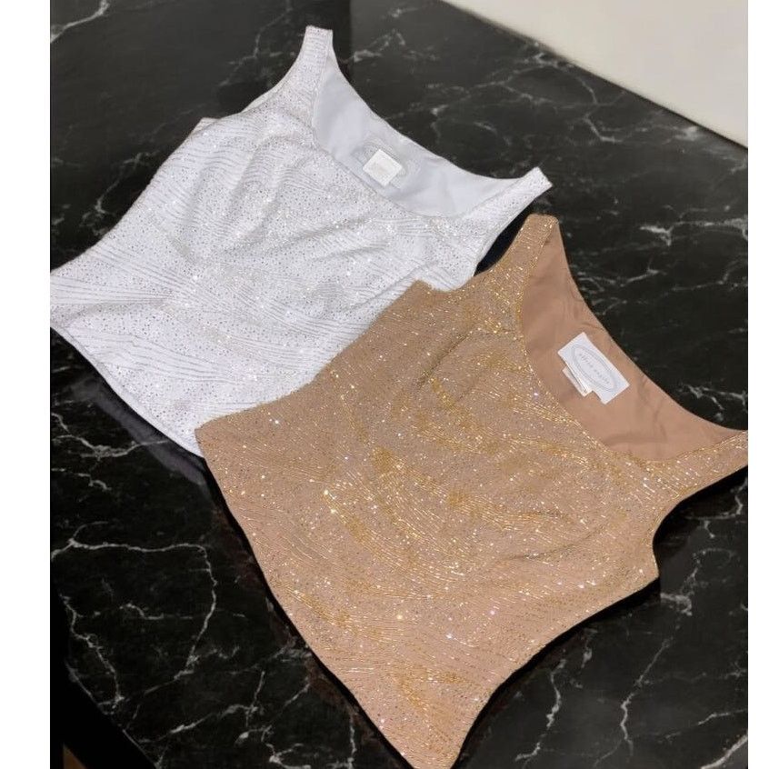 Other 2 Alfred Angelo Fitted Sleeveless Top Bead Embroidered Sz 6 Size M / US 6-8 / IT 42-44 - 1 Thumbnail