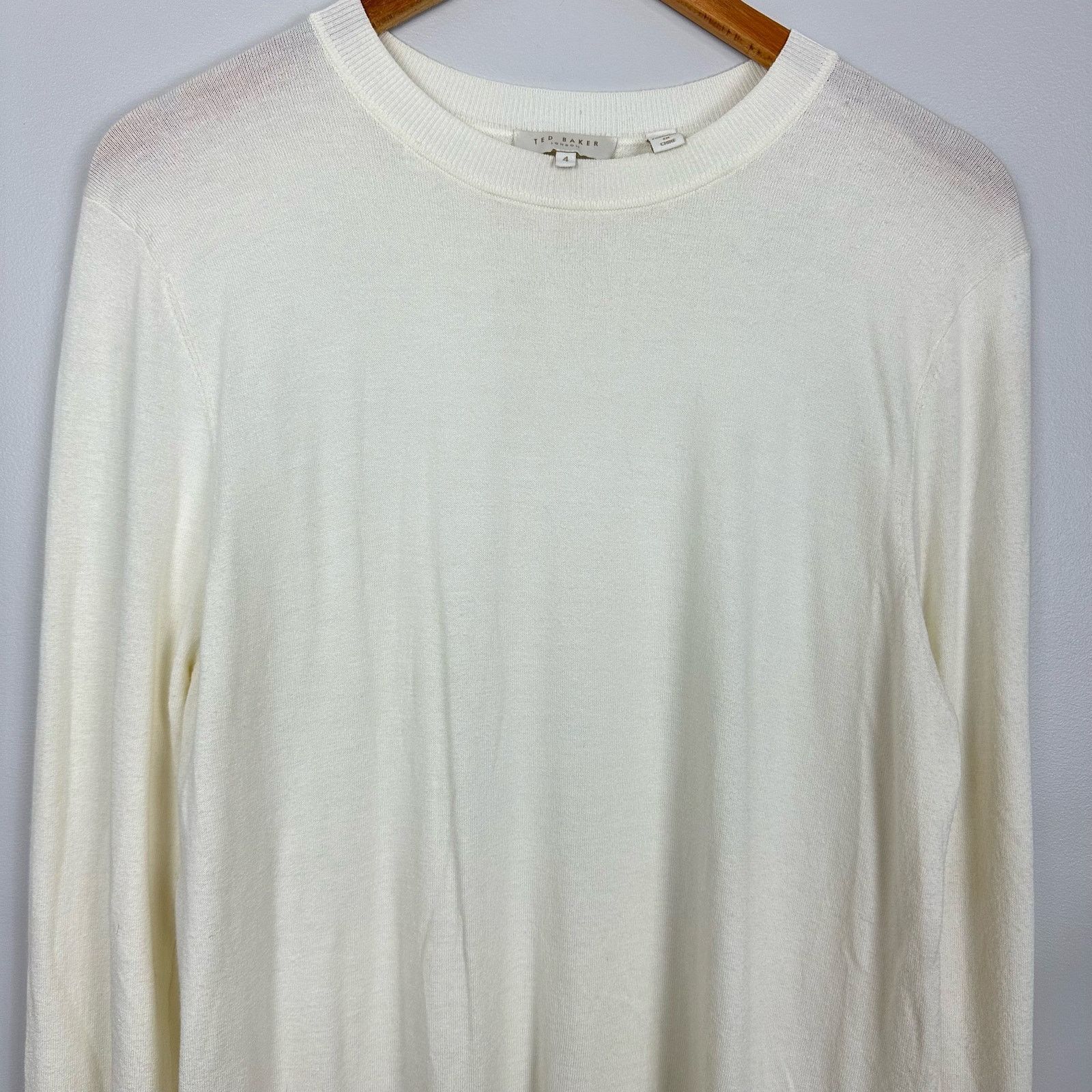 Ted Baker Ted Baker Yaline Ruffle Hem Overlay Woven Jumper Ivory Large Size L / US 10 / IT 46 - 6 Thumbnail
