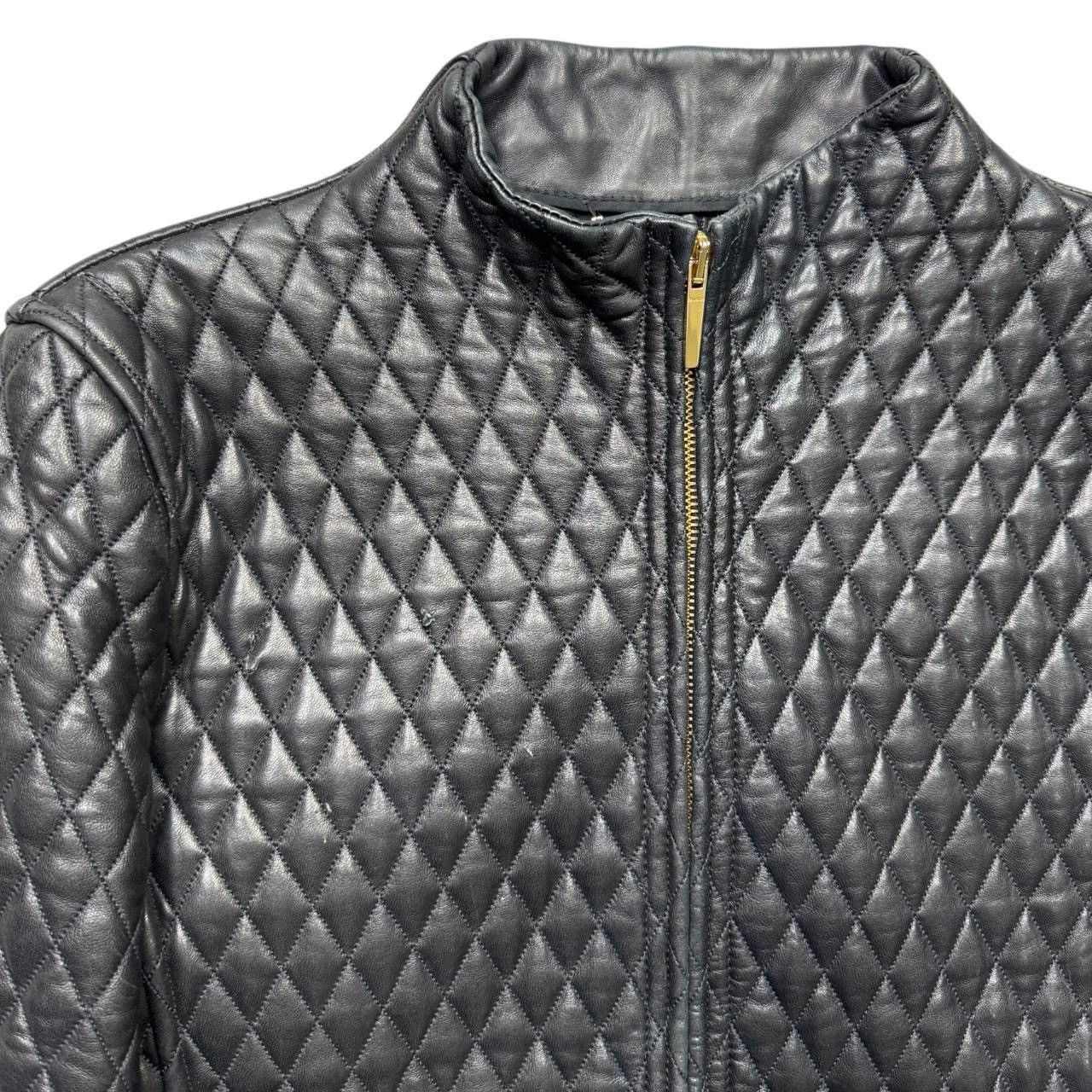 Gucci Gucci by tom ford diamond stitch black leather jacket Size M / US 6-8 / IT 42-44 - 2 Thumbnail