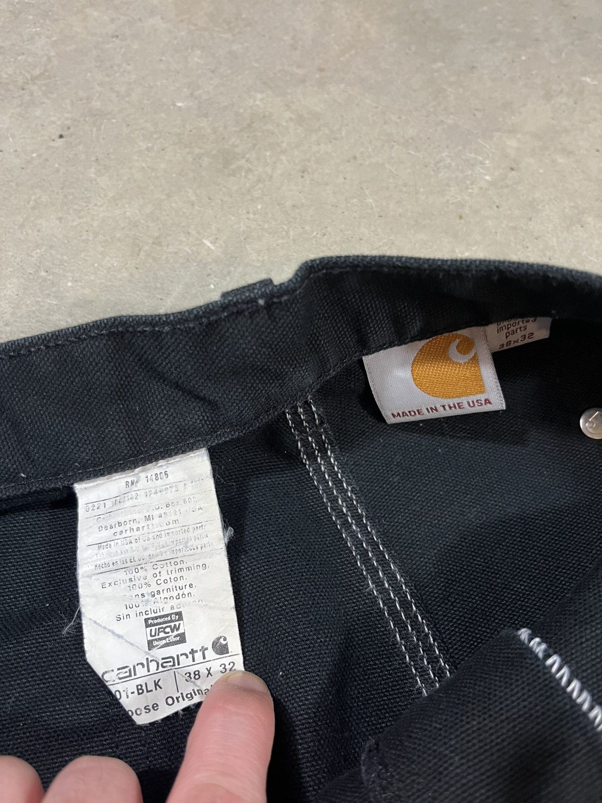 Carhartt Carhartt B01 BLK Double Knee Work Pants Faded Black 37x32 Size US 37 - 4 Thumbnail