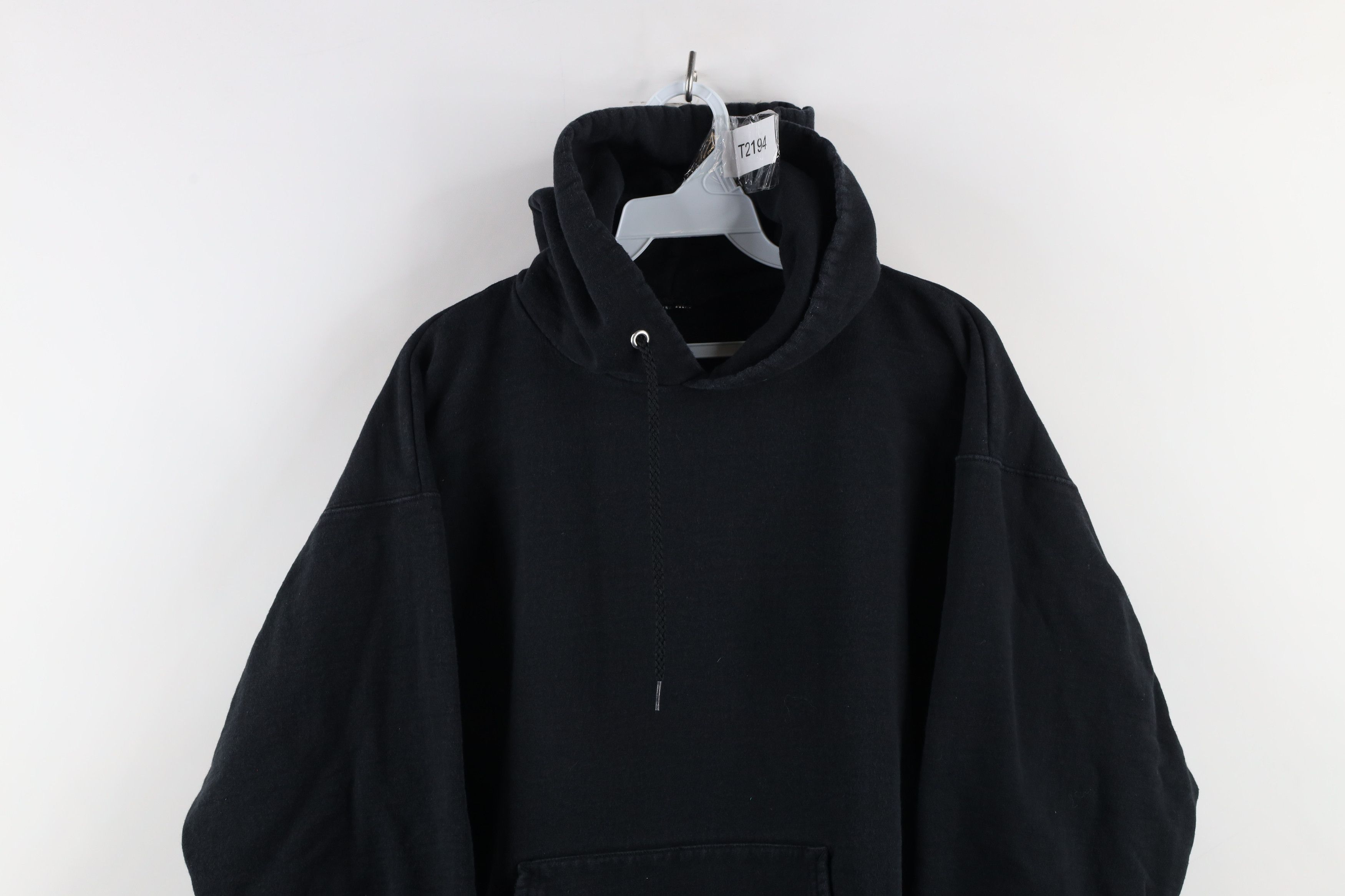 Vintage Vintage 90s Streetwear Heavyweight Hoodie Sweatshirt Black Size US M / EU 48-50 / 2 - 2 Thumbnail