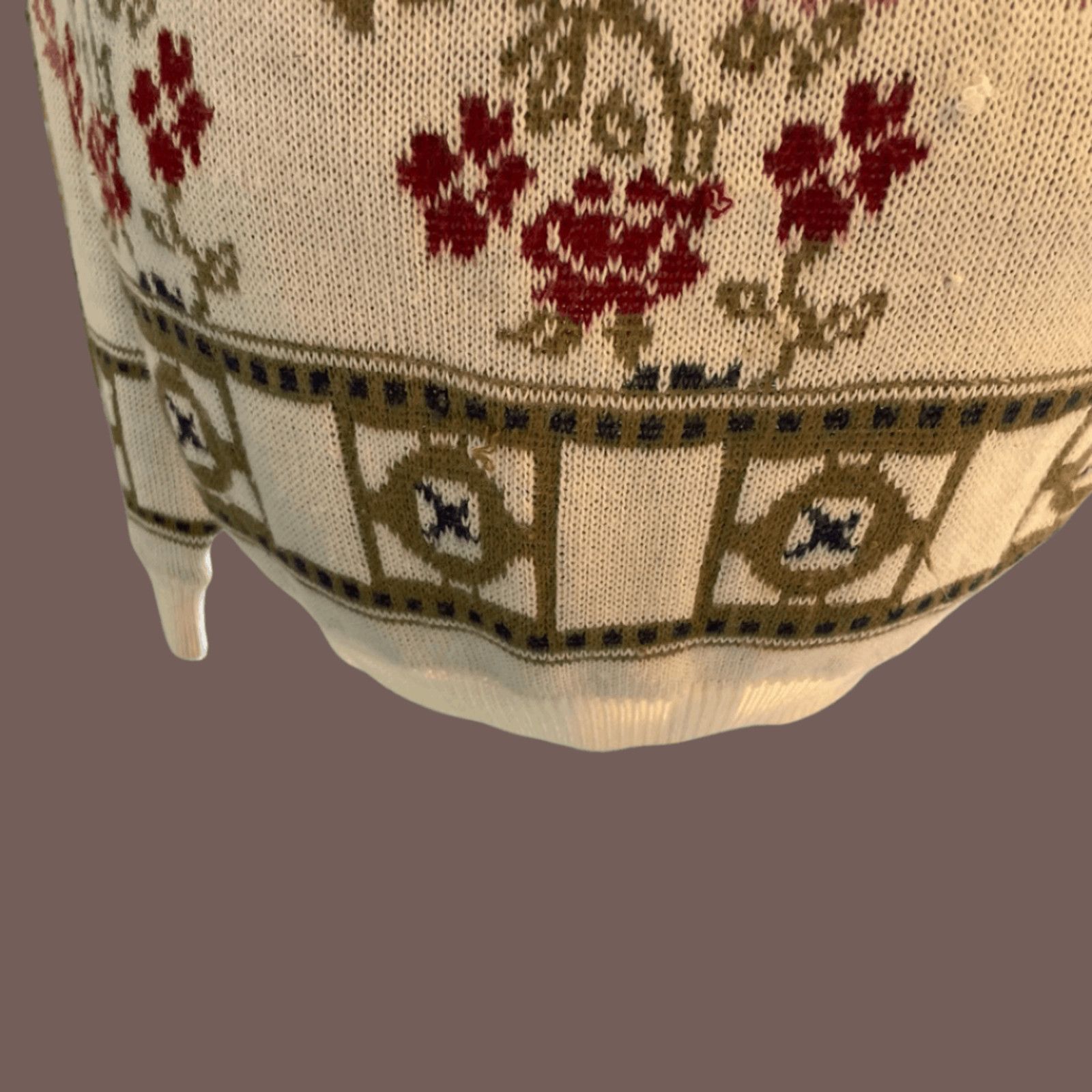 Cabin Creek VTG Knit Sweater | Cabin Creek Floral Cream | 80s Grannycore Size M / US 6-8 / IT 42-44 - 4 Thumbnail