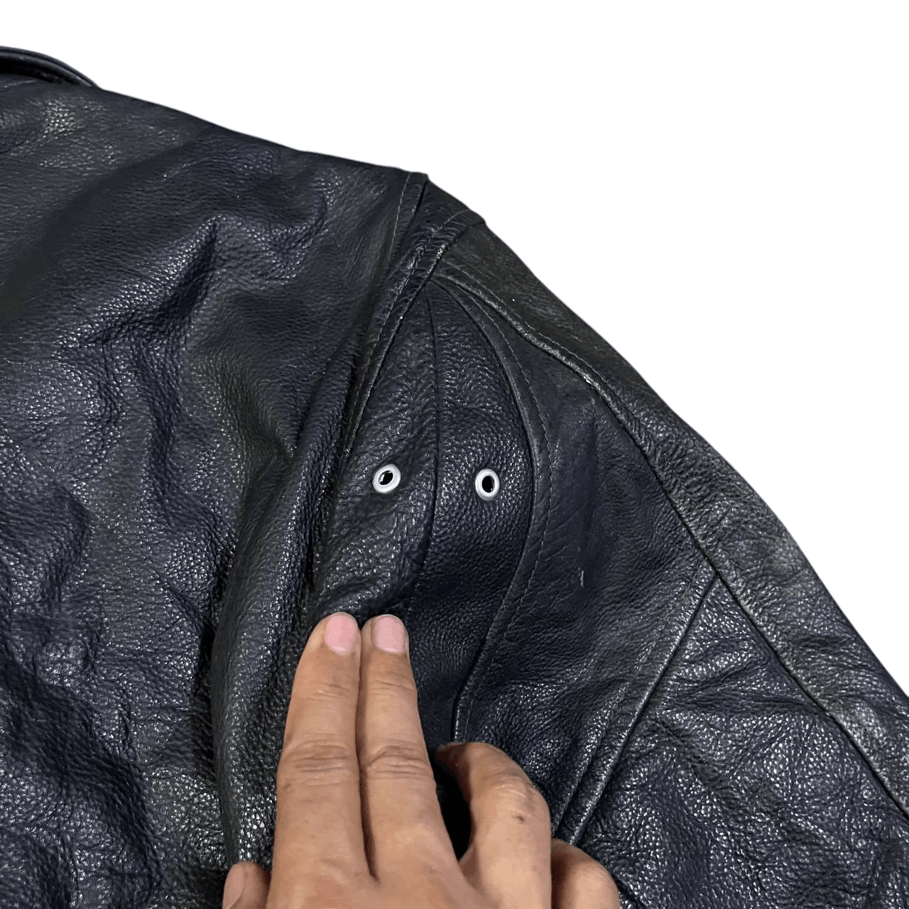 Leather Vintage Motorcycle Rider Leather Jacket Double Collar Size US M / EU 48-50 / 2 - 13 Thumbnail