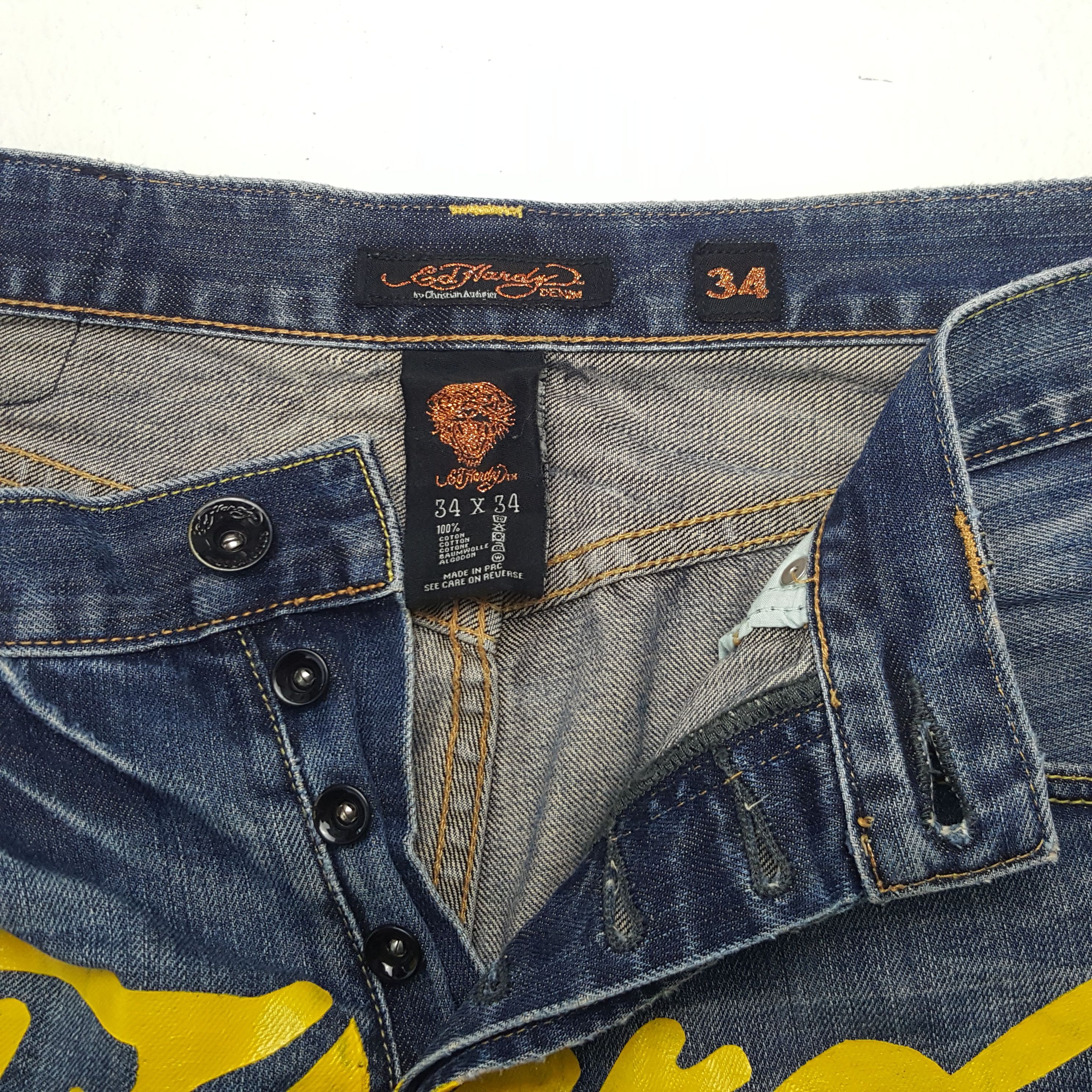 Christian Audigier × Ed Hardy × Vintage Vintage Ed Hardy by Christian Audiger American Denim Jeans Size US 33 - 7 Thumbnail
