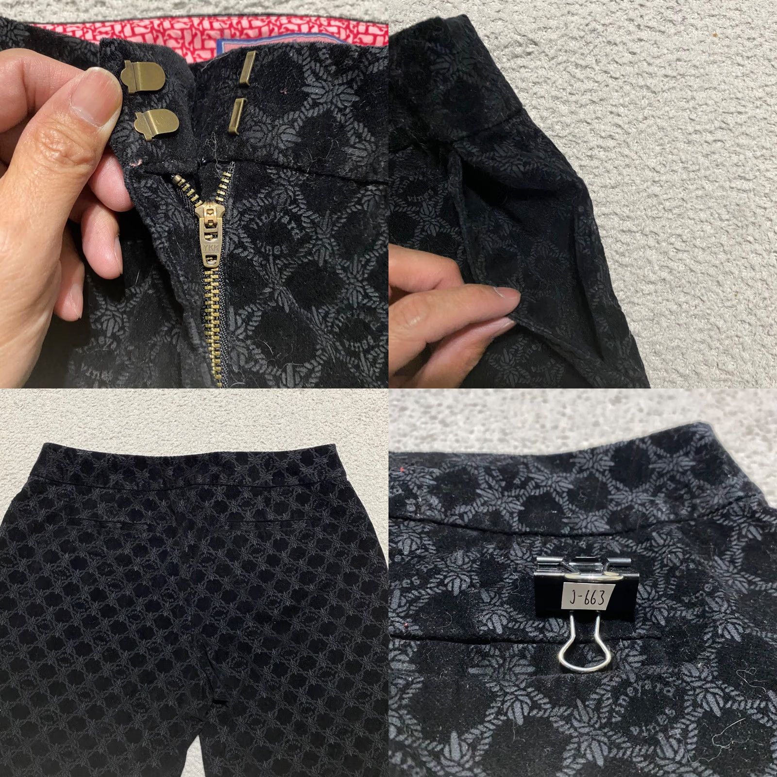 Vineyard Vines Vineyard Vines Womens Pants Black Geometric Velvet Velour Bootcut Chino Size 10 Regular Front Flat Front Stretch Pockets Cotton Spandex Size 32" / US 10 / IT 46 - 8 Thumbnail