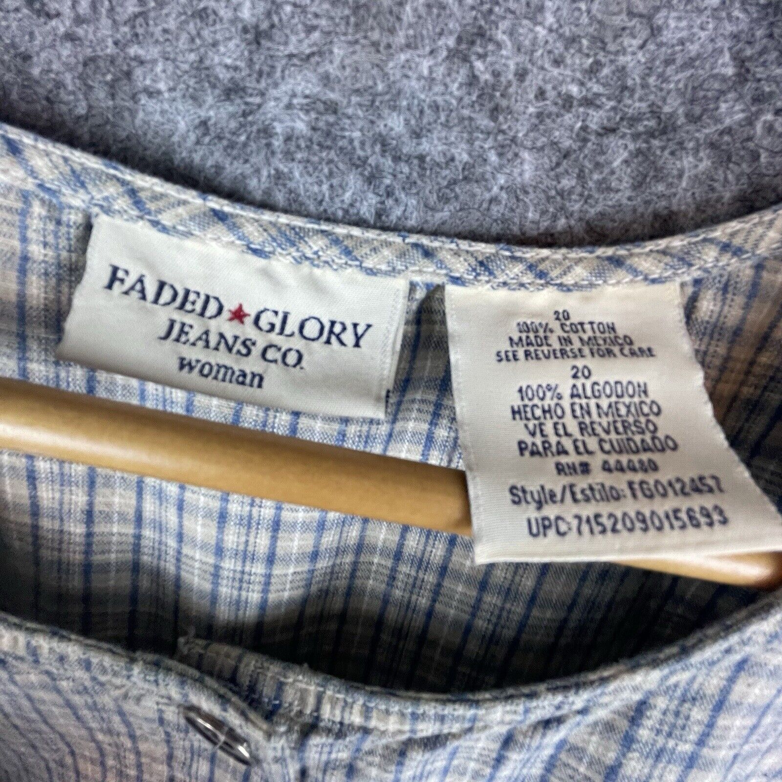 Faded Glory VTG Faded Glory Dress 20 Plaid Country Farm Prairie Modest Size 3XL / US 20-22 - 3 Thumbnail