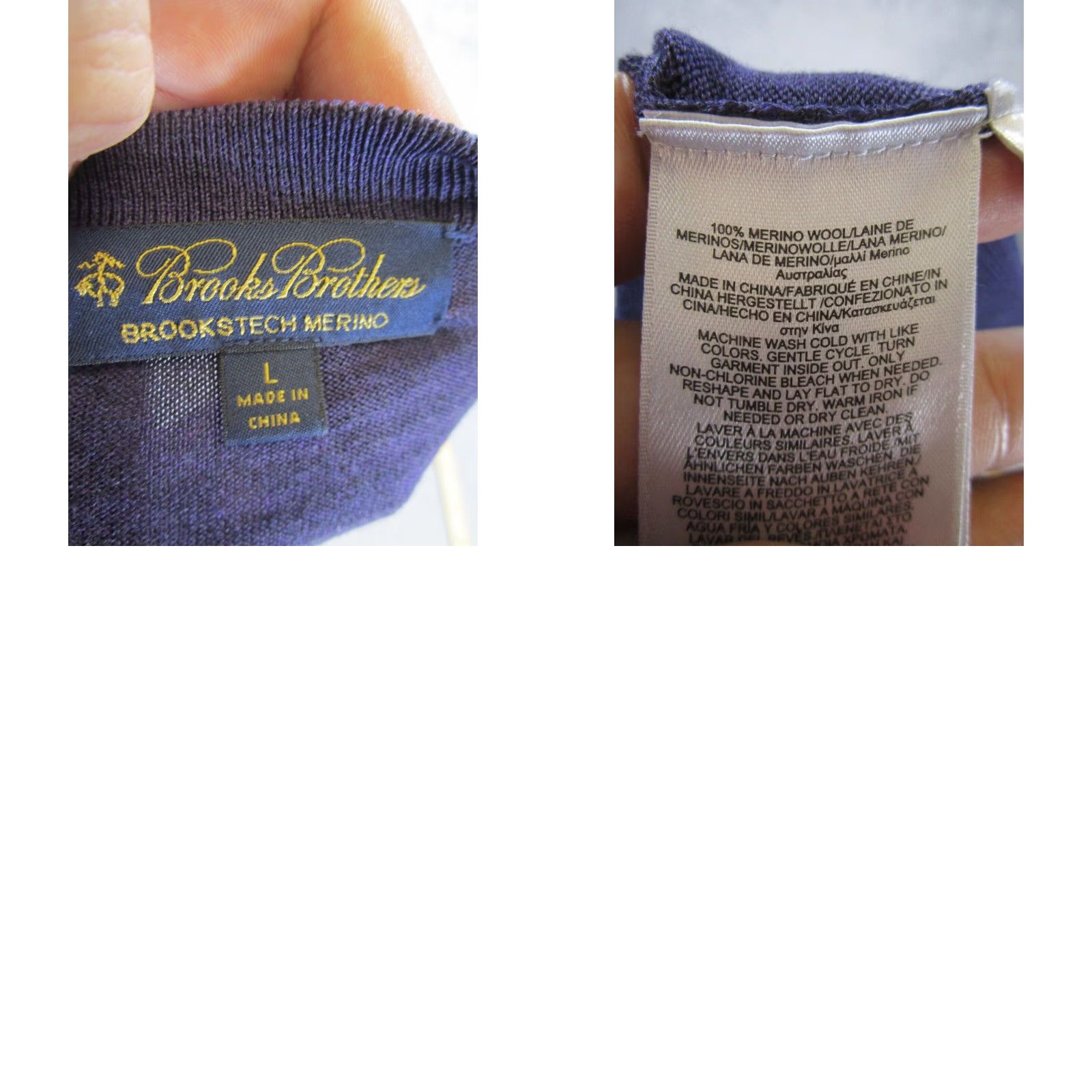 Brooks Brothers Brooks Brothers Sweater Mens Large V Neck Stretch Merino Wool Navy Blue Size US L / EU 52-54 / 3 - 8 Thumbnail