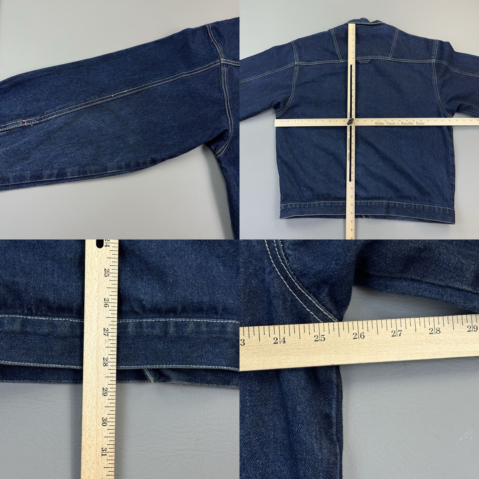 Denime VINTAGE Koman Jean 2000 Raw Denim Jacket Mens XL Blue Hip Hop Streetwear Y2K Size US 36 / EU 52 - 9 Thumbnail
