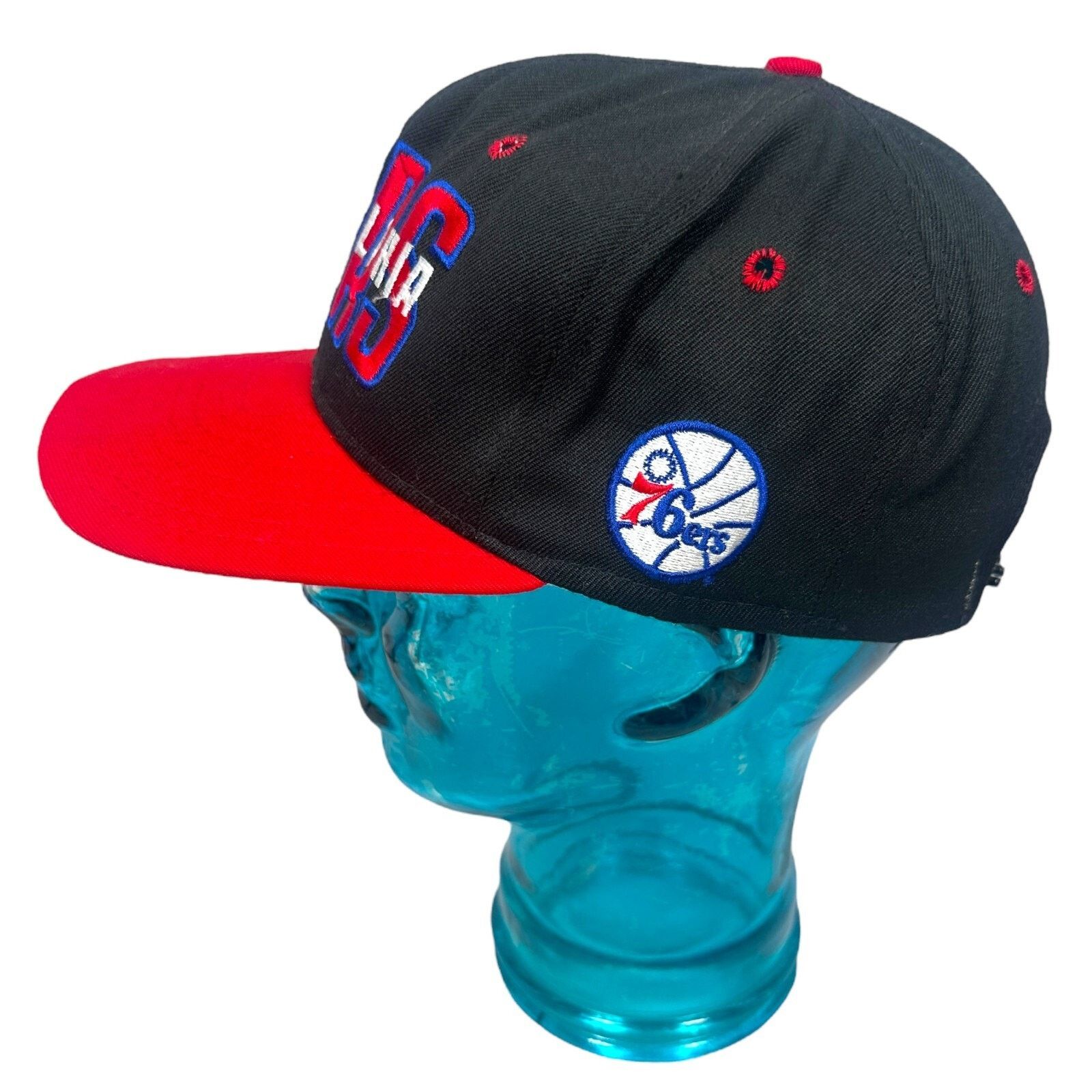 Other Vintage AJD Philadelphia 76ers Snapback Hat Men's Red Black Size ONE SIZE - 2 Thumbnail