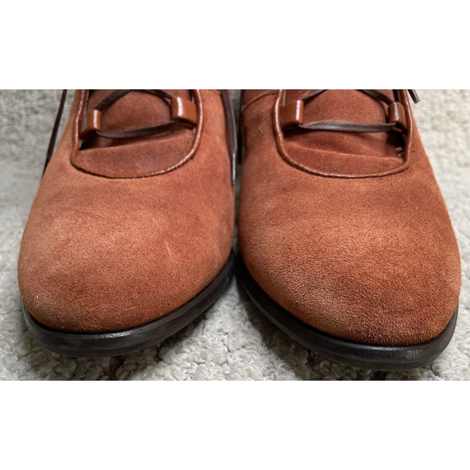 Max Mara Max Mara Rust Suede Boots 40 9.5 10 Round Heels Lace Up Size US 9.5 / IT 39.5 - 7 Thumbnail