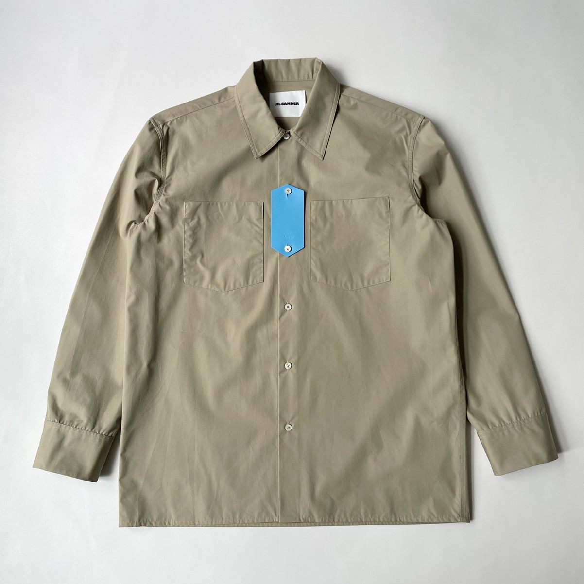 Jil Sander Sage Green Cotton Utility Shirt Size US L / EU 52-54 / 3 - 2 Thumbnail