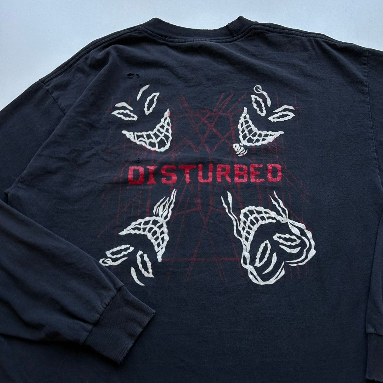 Band Tees Vintage 90s Disturbed Graphic Distressed Long Sleeve T Shirt Size US XL / EU 56 / 4 - 4 Thumbnail