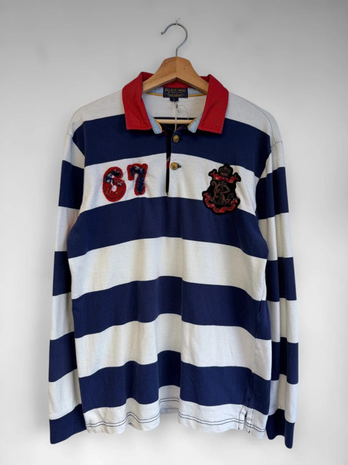 Polo Ralph Lauren Ralph Lauren Polo Rugby Shirt Large Vintage Size US L / EU 52-54 / 3 - 1 Thumbnail