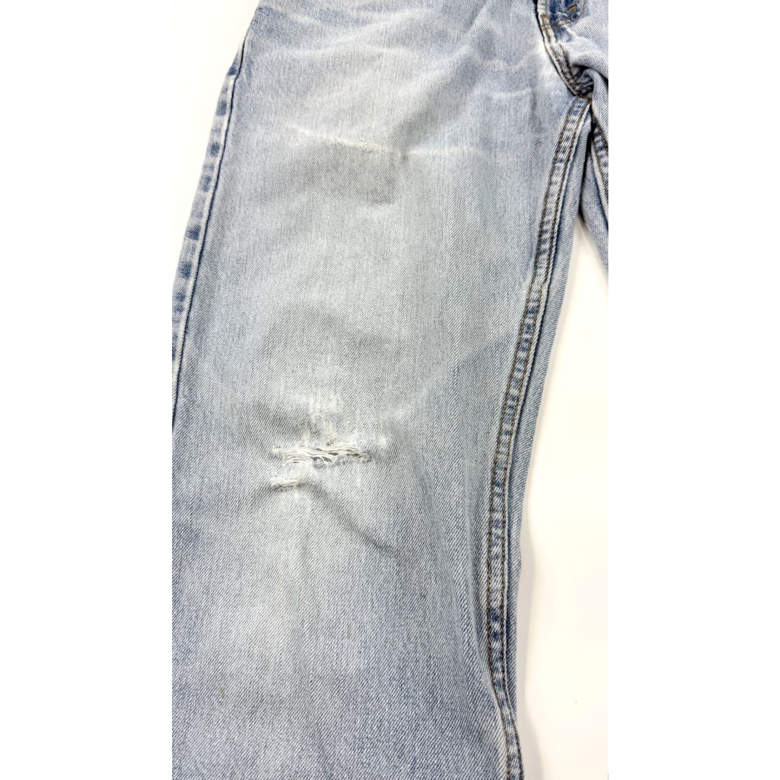 Levi's VINTAGE Levi's 505 Jeans Mens 33x34 Regular Fit Denim Pants Casual Distressed Blue Size US 33 - 3 Thumbnail