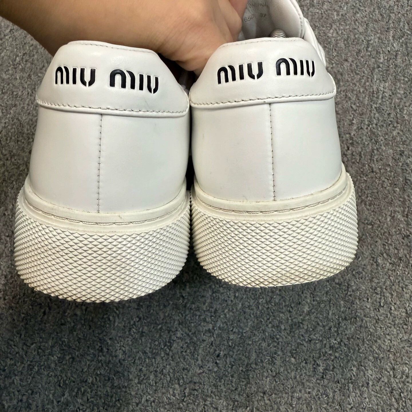Miu Miu MIU MIU White Sporty Sneakers EU 37 95 New Size US 6 / IT 36 - 3 Thumbnail