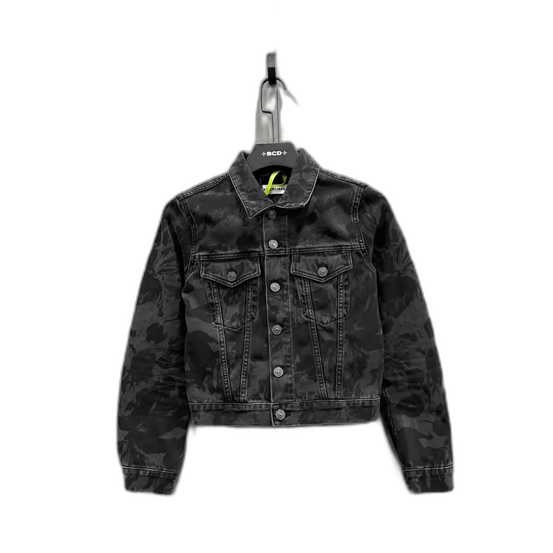 Balenciaga gray floral print denim jacket Size US S / EU 44-46 / 1 - 1 Thumbnail
