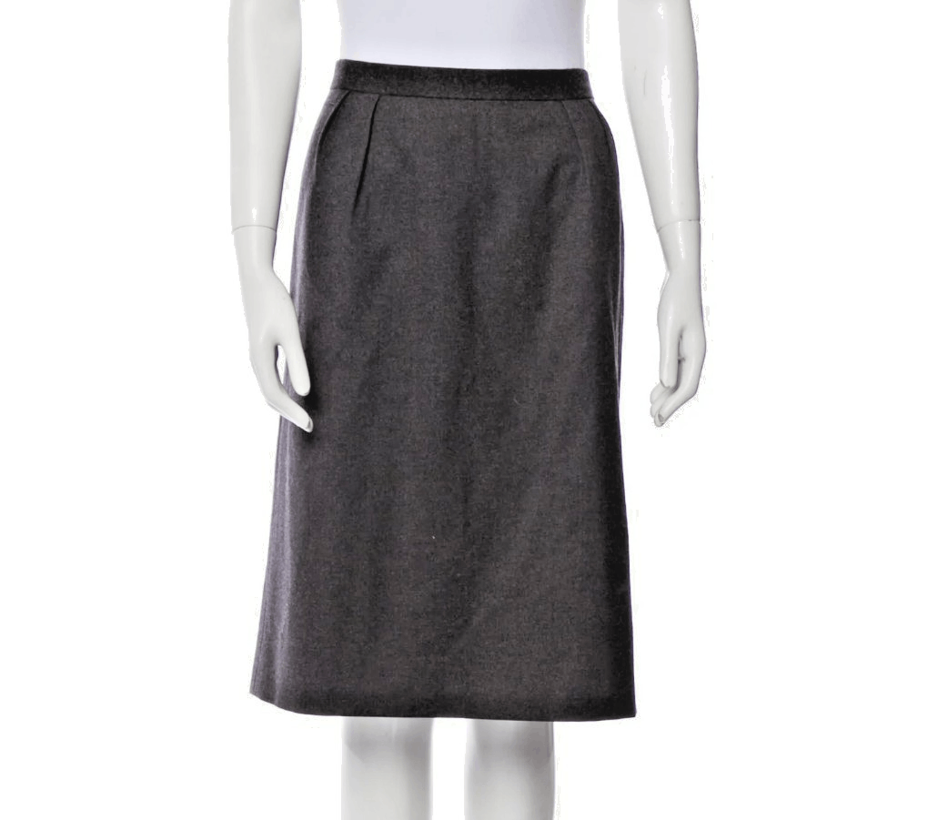 Celine Celine Vintage Wool Skirt - Size 14 US/FR46 Gray Zip Closur Size 36" / US 14 / IT 50 - 1 Thumbnail