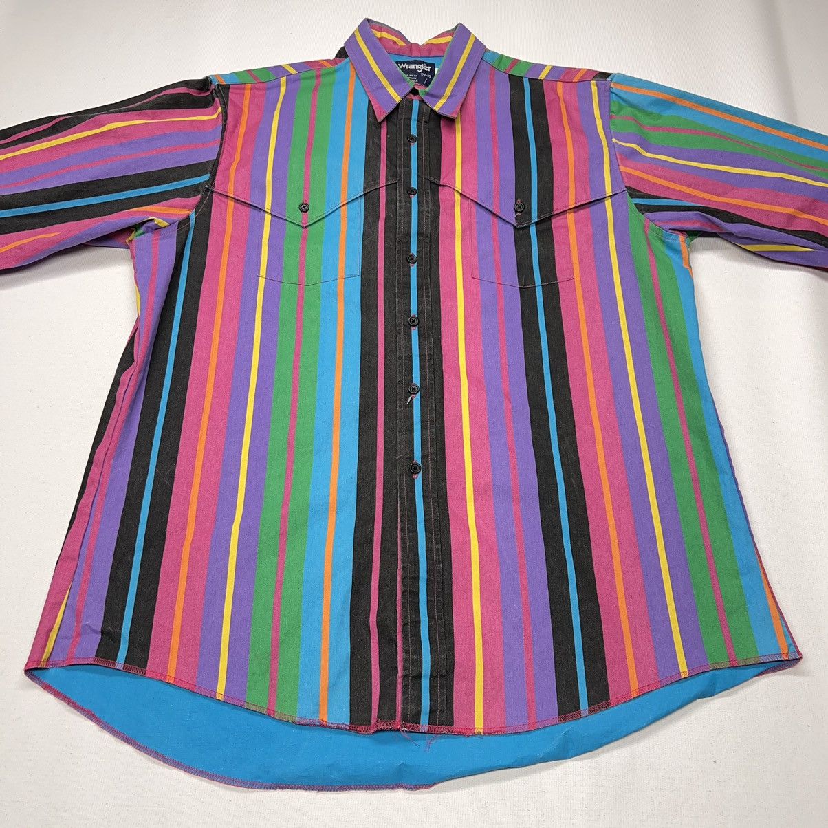 Vintage × Wrangler Wrangler Brushpopper Shirt 17.5 35 Pink Stripe Western Rodeo Size US XL / EU 56 / 4 - 2 Thumbnail