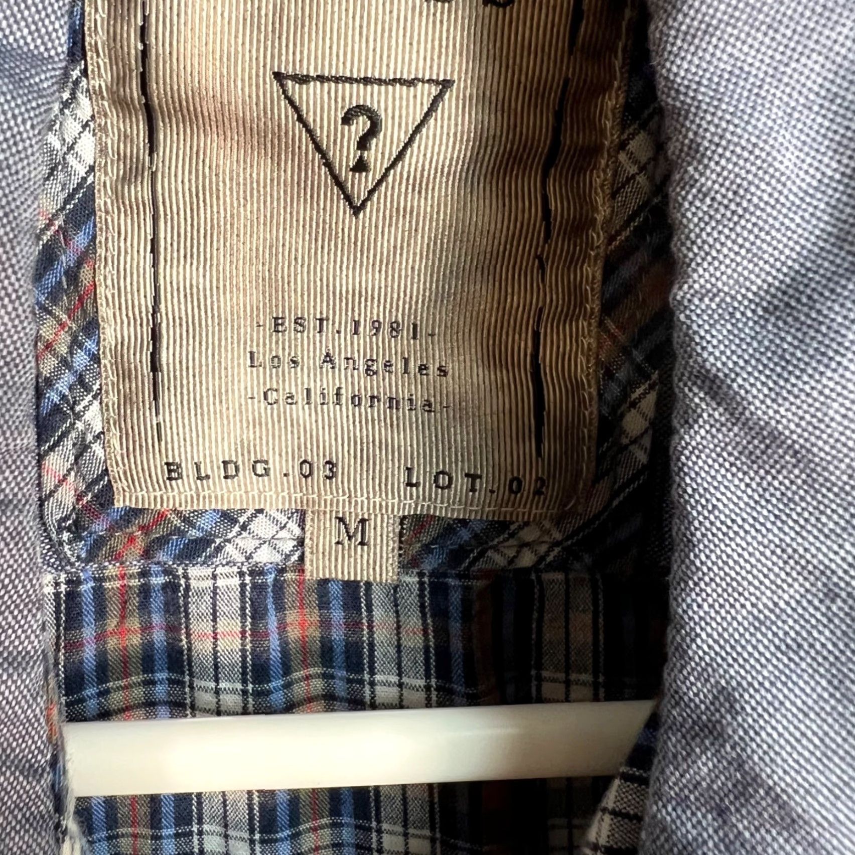 Guess VINTAGE GUESS Logan Mens Plaid Long Sleeve Shirt Regular Fit Size M Blue Cotton Button-Up Shirt Mens Size US M / EU 48-50 / 2 - 4 Thumbnail