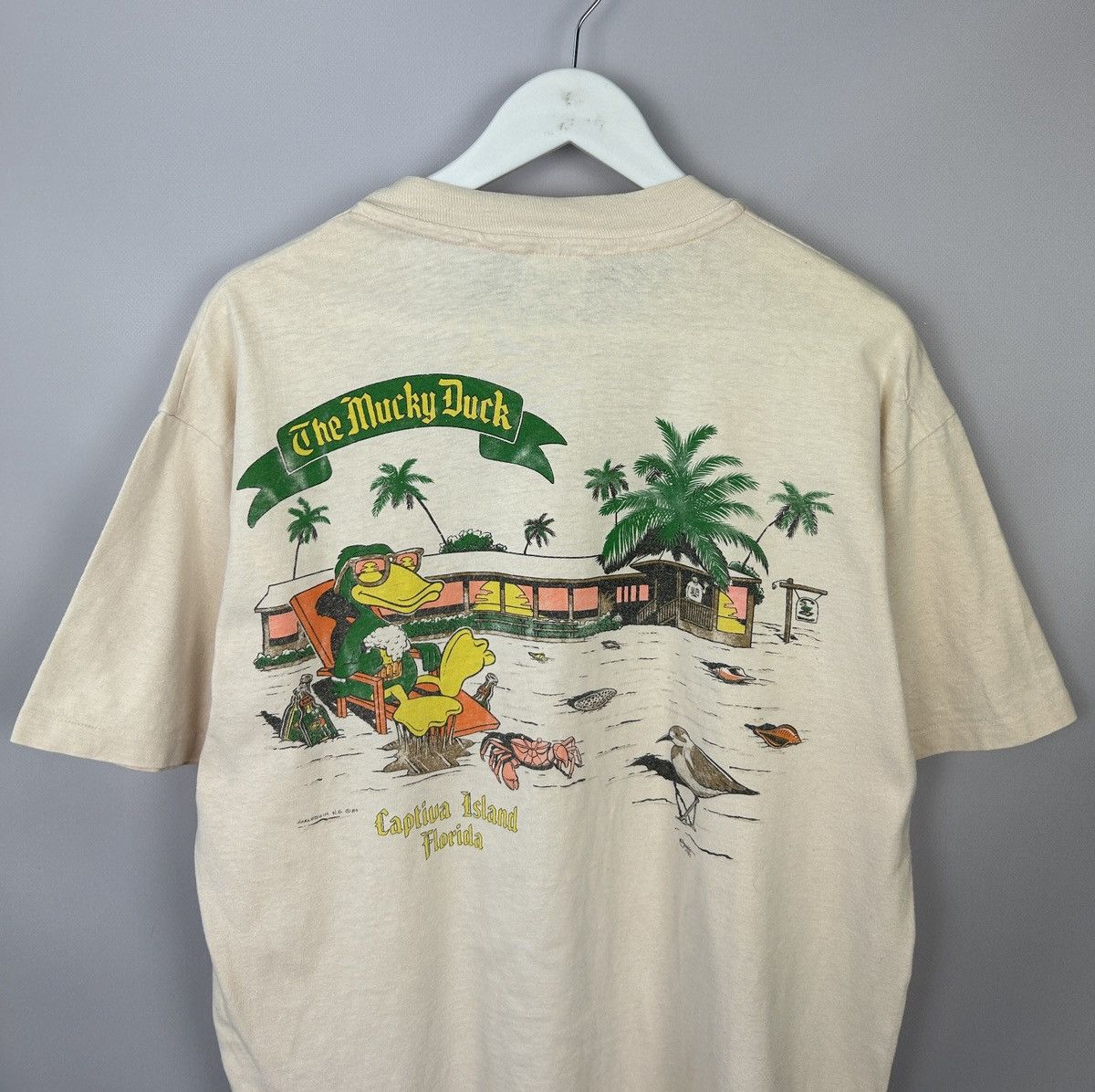 Hanes Vintage 1989 The Mucky Duck Captiva Island Florida 80s Size US L / EU 52-54 / 3 - 2 Thumbnail