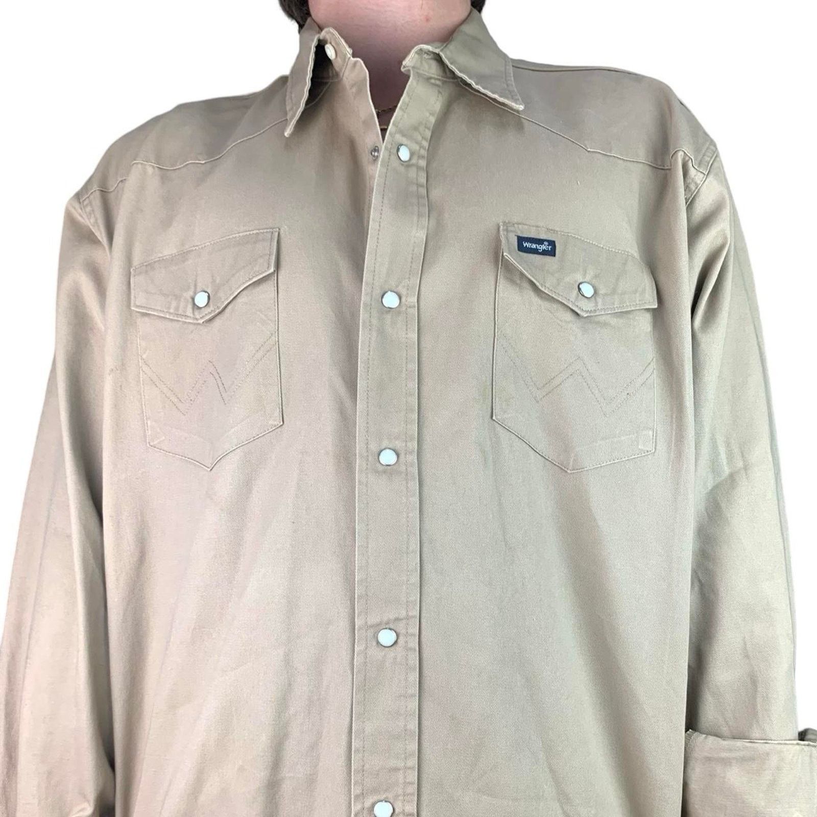 Vintage × Wrangler Vintage 90s Wrangler Pearl Snap Western Button Up Shirt Size US XXL / EU 58 / 5 - 2 Thumbnail