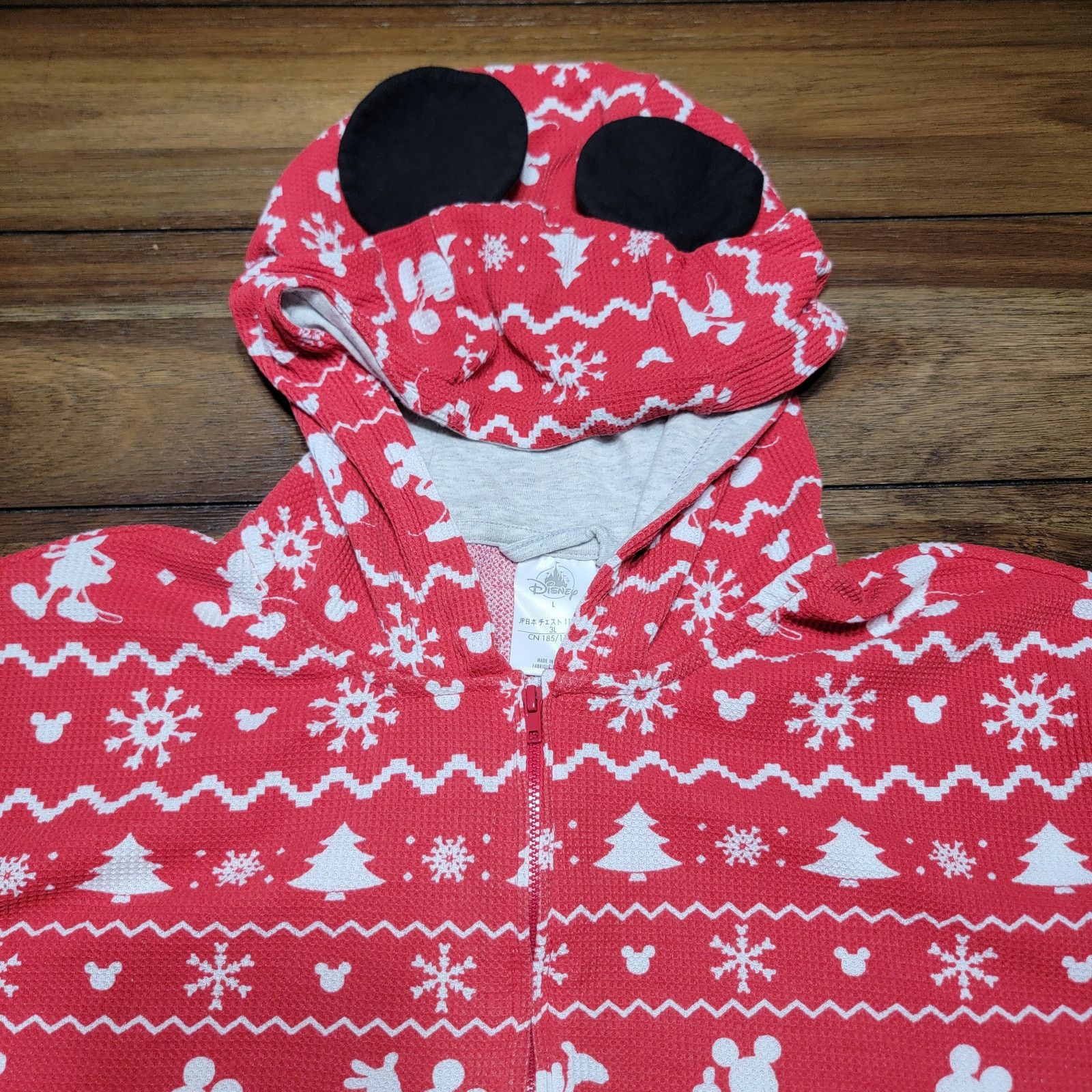 Disney Disney Christmas Mickey Hooded Long Johns w/ Pockets - Large Size L / US 10 / IT 46 - 2 Thumbnail