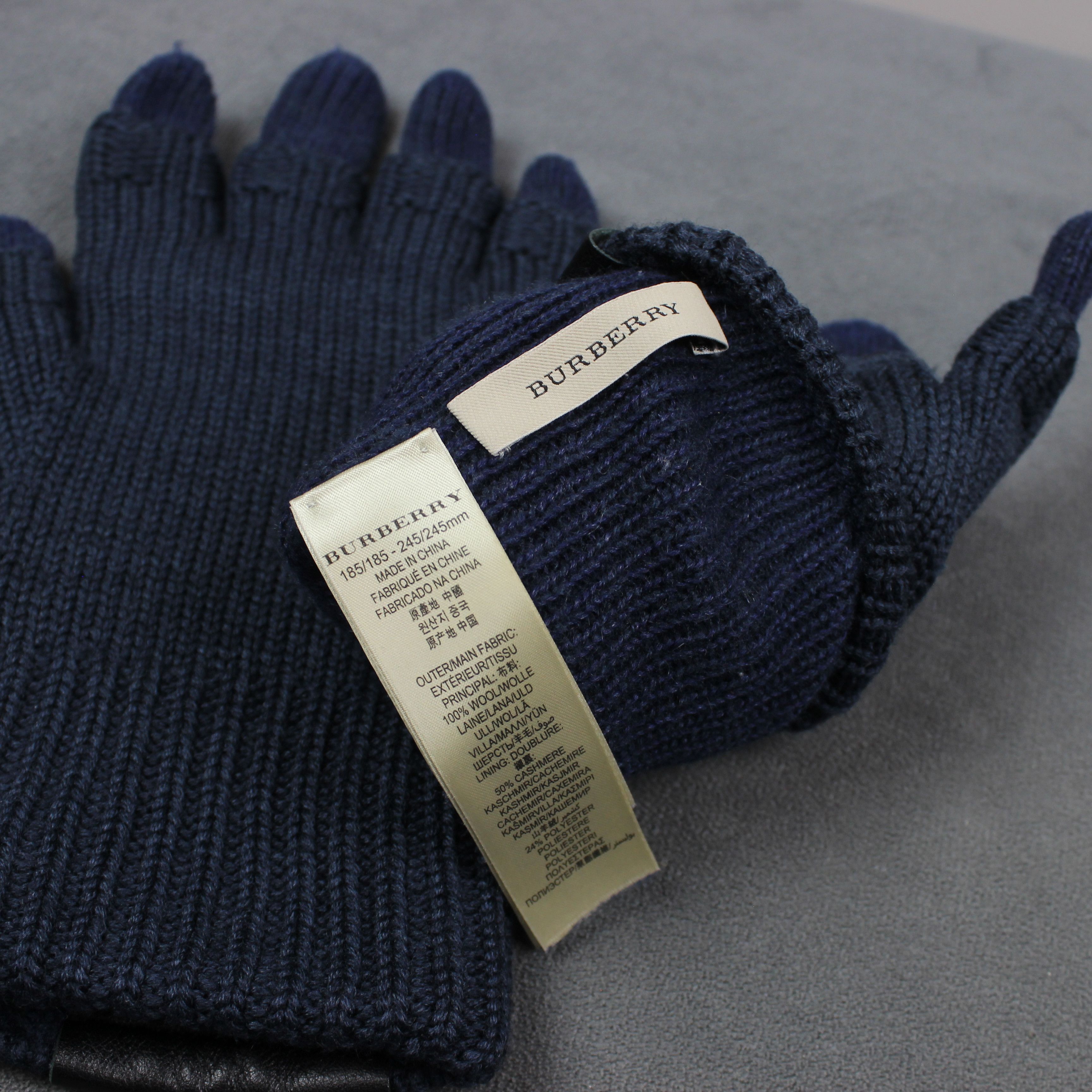 Burberry Burberry gloves cashmere wool pure blue Size ONE SIZE - 6 Thumbnail