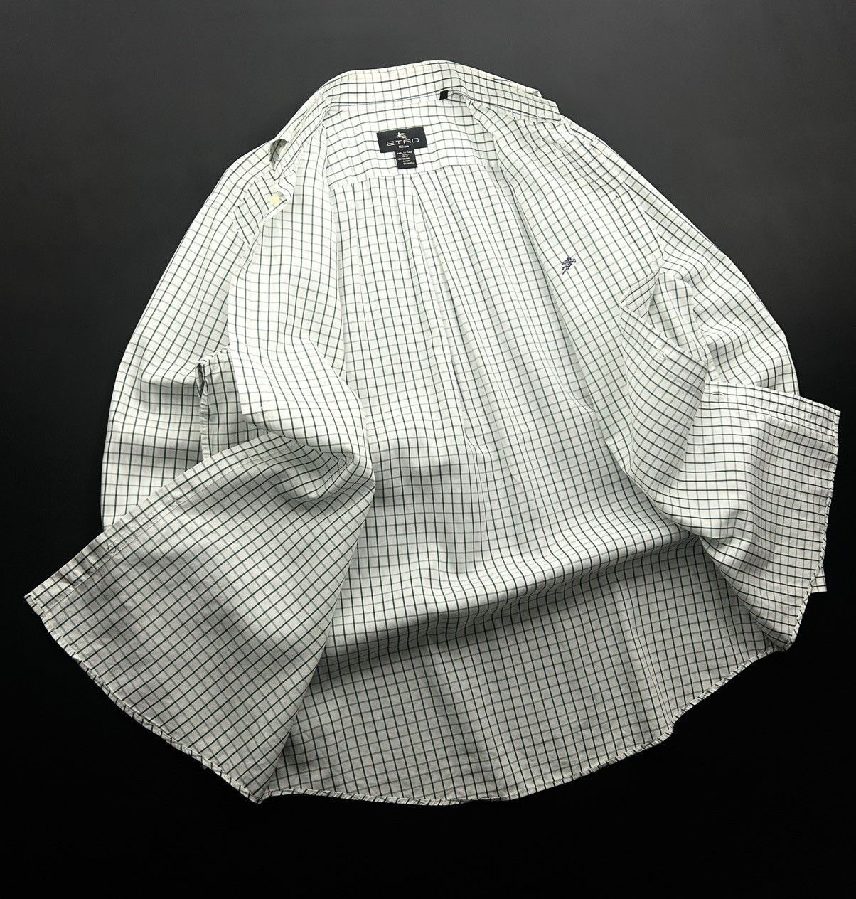 Etro Etro Milano Green Plaid Button-Up Cotton Shirt L Luxury Size US L / EU 52-54 / 3 - 3 Thumbnail