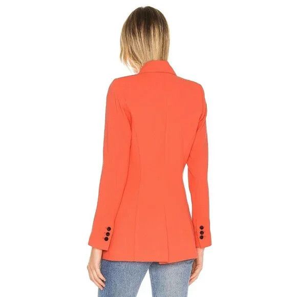 SMYTHE Smythe Tailored Blazer Size 4 Womens Neon Tangerine Jacket Size S / US 4 / IT 40 - 15 Thumbnail
