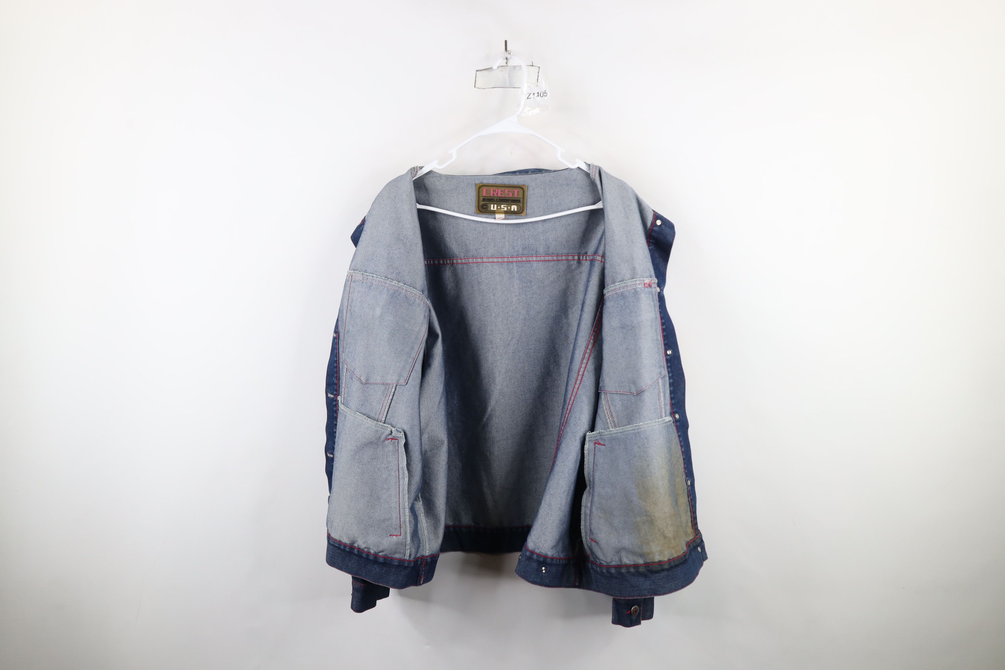 Vintage Vintage 90s Y2K Streetwear Baggy Denim Jean Trucker Jacket Size 3XL / US 20-22 - 10 Thumbnail