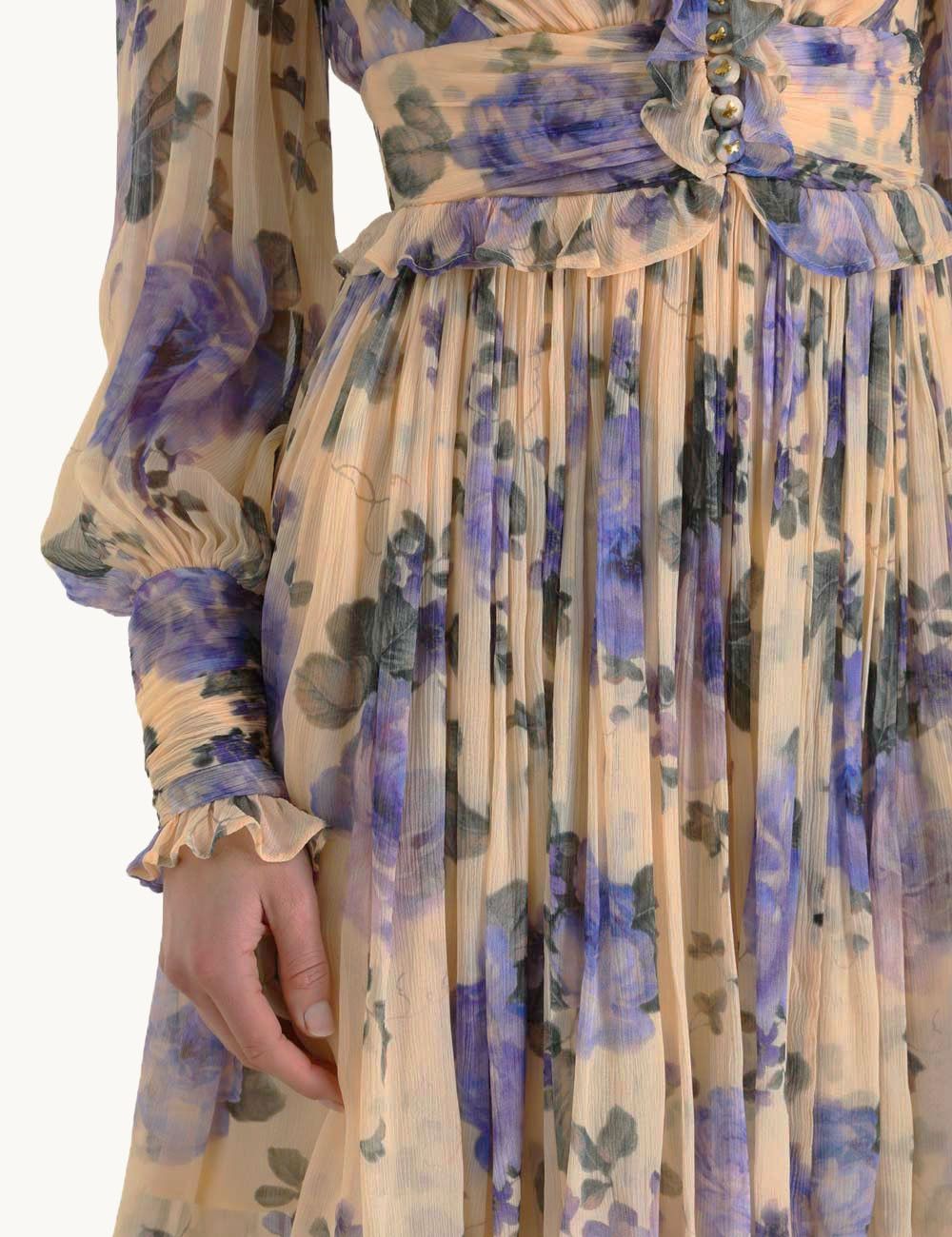 Zimmermann oc11z0225 Lyrical Ruffle Mini Dress in Multicolor Size XL / US 12-14 / IT 48-50 - 7 Thumbnail
