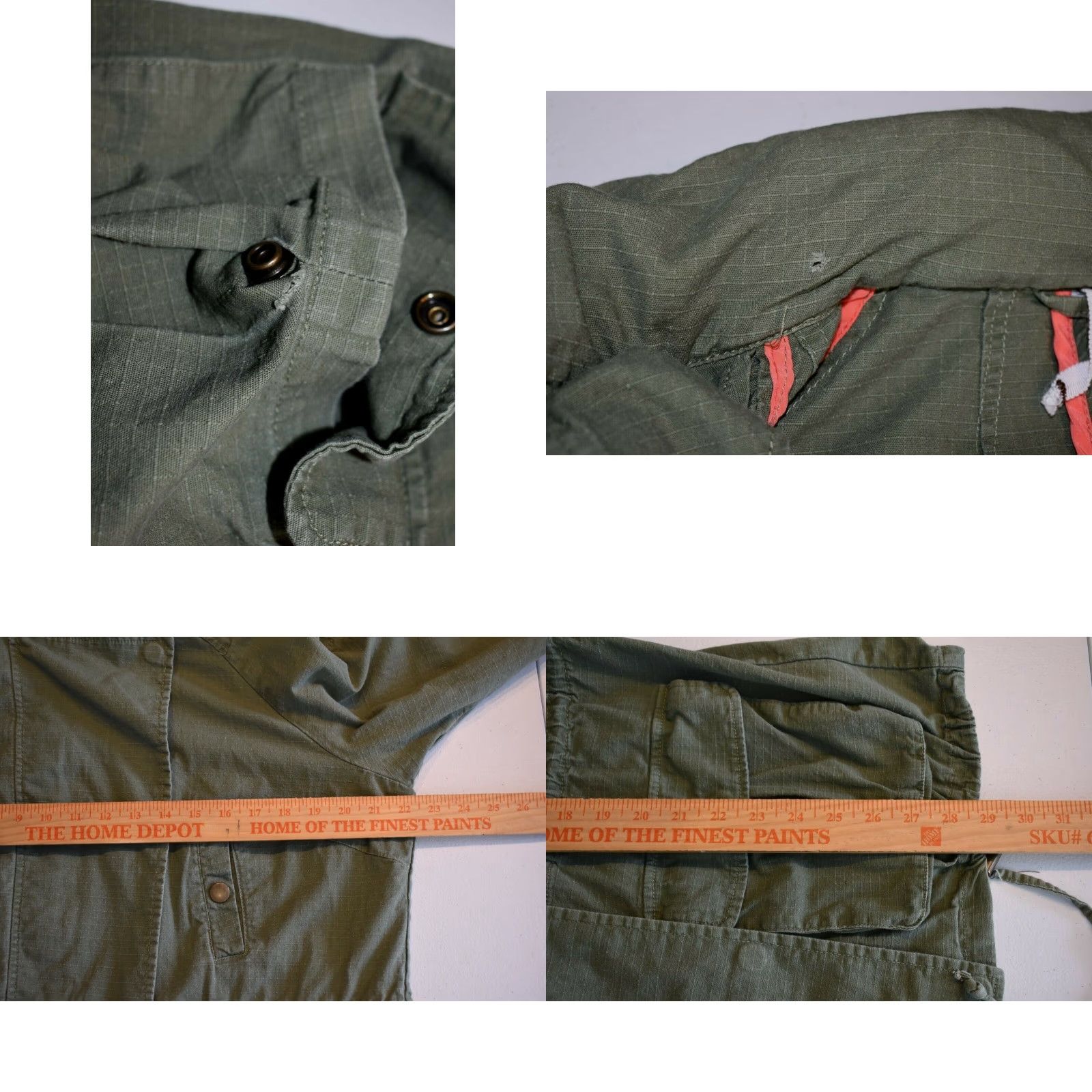 Vintage Willow And Clay Jacket Womens Medium Zip Snaps Hooded Casual Green Cotton Blend Mid-Length Size M / US 6-8 / IT 42-44 - 8 Thumbnail