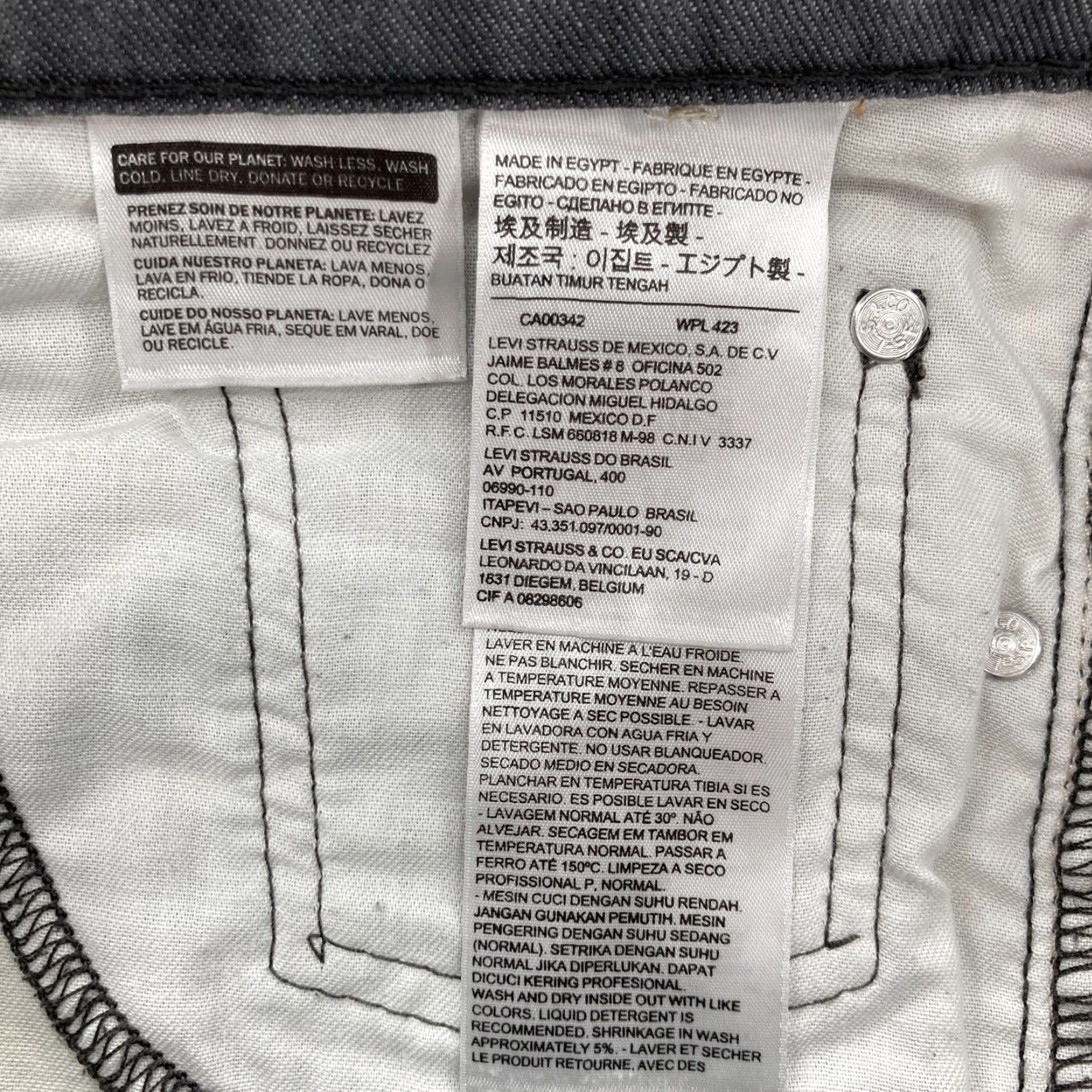 Levi's Levi's 514 Jeans Mens 33x32 Gray Regular Straight Denim 5-Pocket Stretch 99% Cotton Elastane Regular Fit N/A Vintage No Mens Size US 33 - 4 Thumbnail
