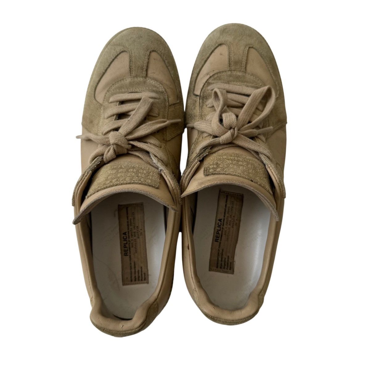 Maison Margiela Maison Margiela Leather Low-Top German Trainer GAT Beige Size US 9 / EU 42 - 5 Thumbnail