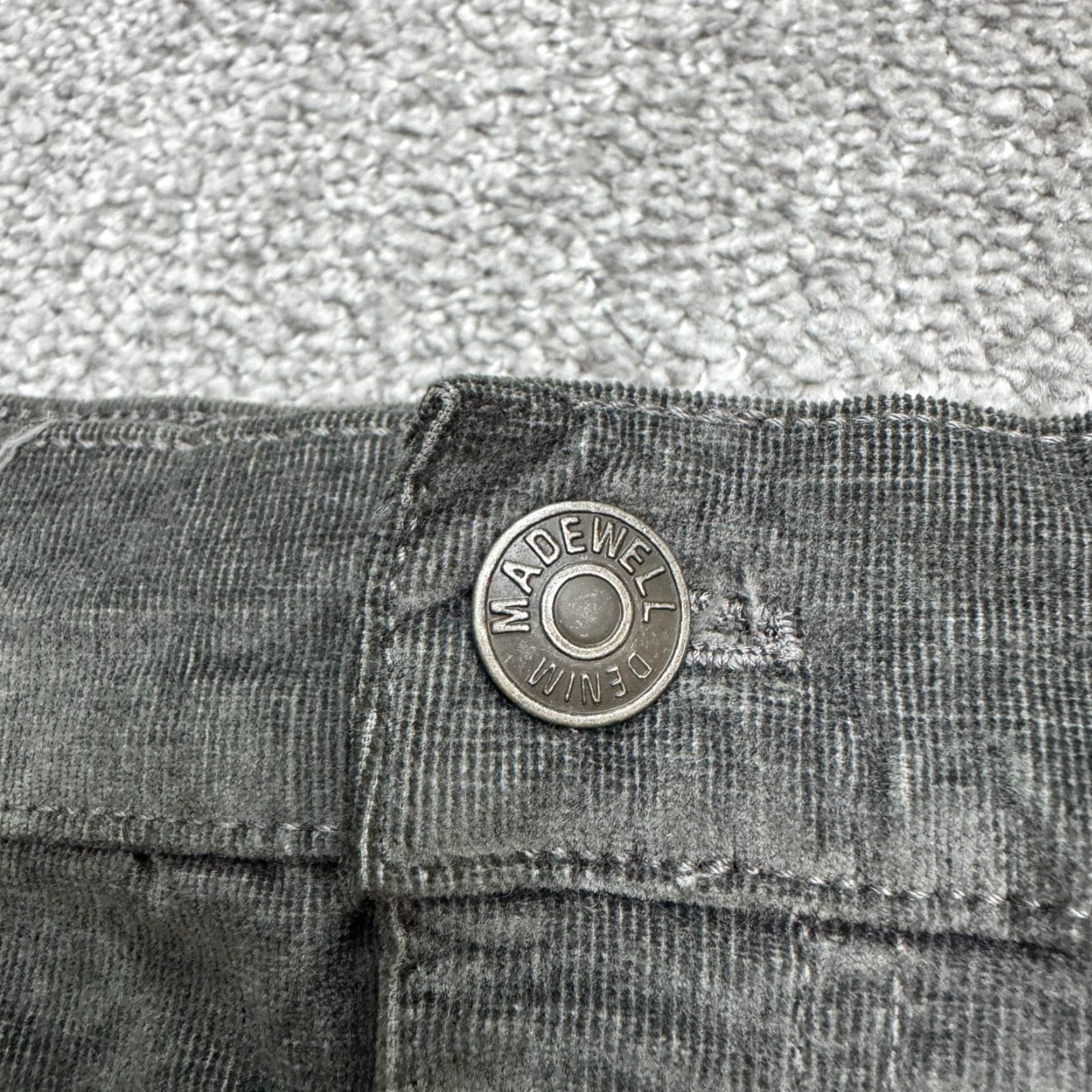 Madewell Madewell High Rise Skinny Velvet Pants Womens 29 Tall Dark Gray Stretch Casual Size 29" - 3 Thumbnail