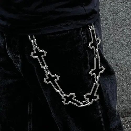 Jewelry Silver Cross & Link Metal Chains, Men's Accessory Chains Size ONE SIZE - 4 Thumbnail
